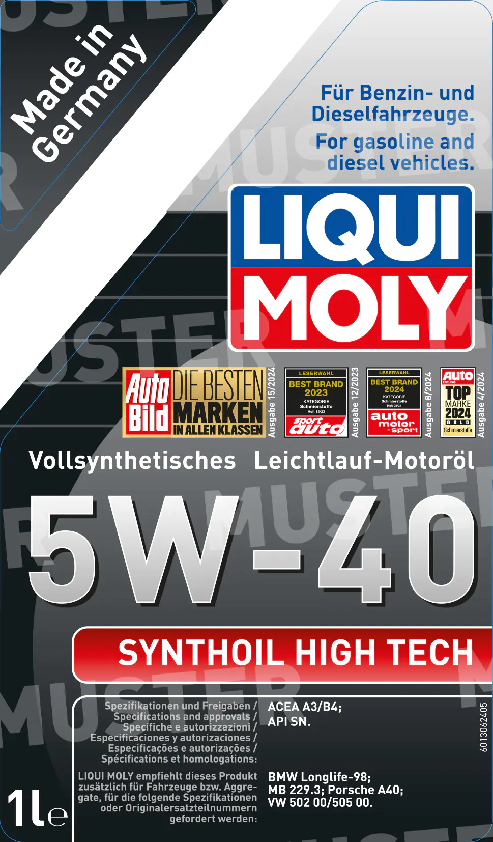 Liqui Moly Motoröl Synthoil High Tech 5W-40 1 L Liqui Moly Motoröl Synthoil High Tech 5W-40 1 L