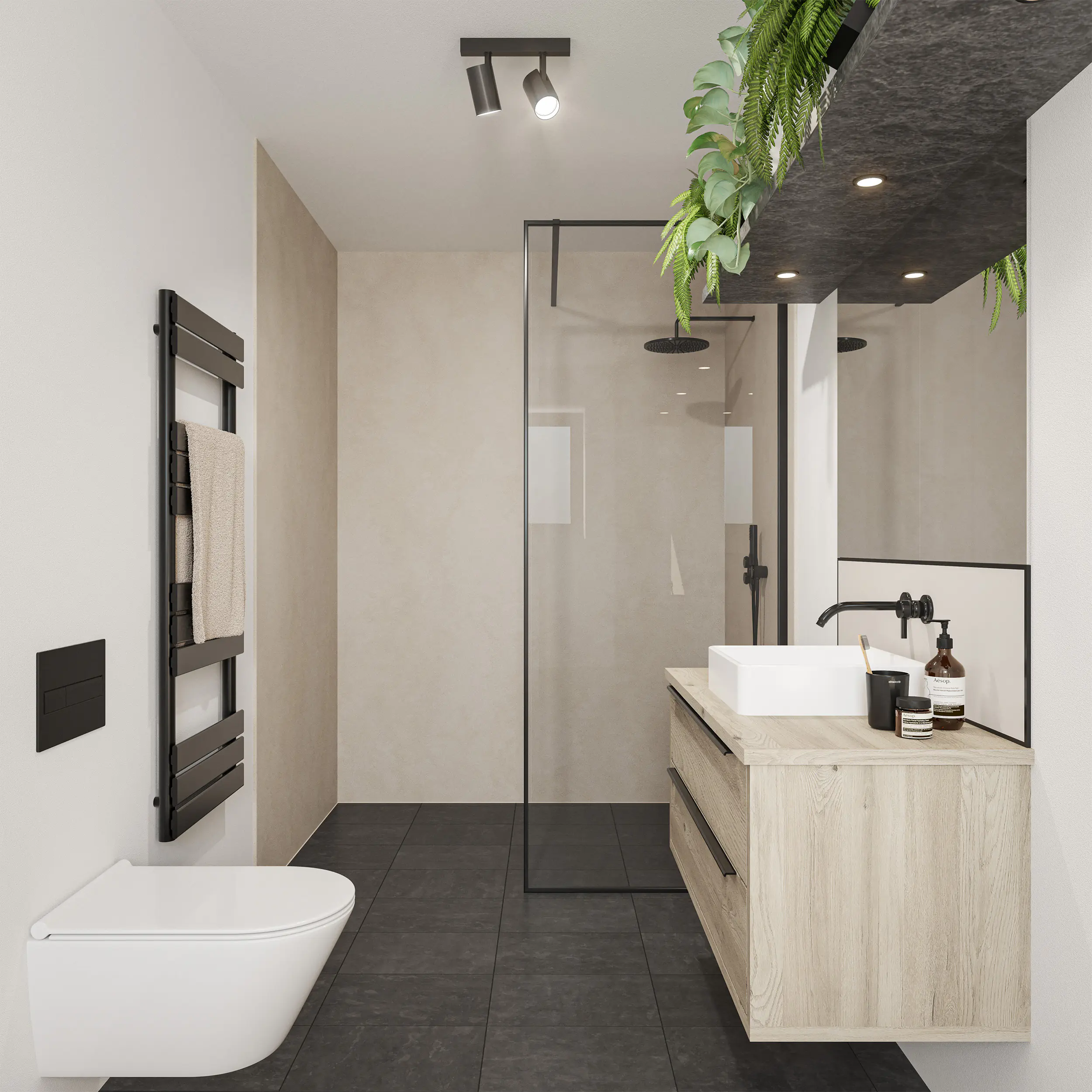 Wetwall Elite Wandpaneel  Cream Stone 120 x 260 cm mit abgerundeter Abschlusskante
