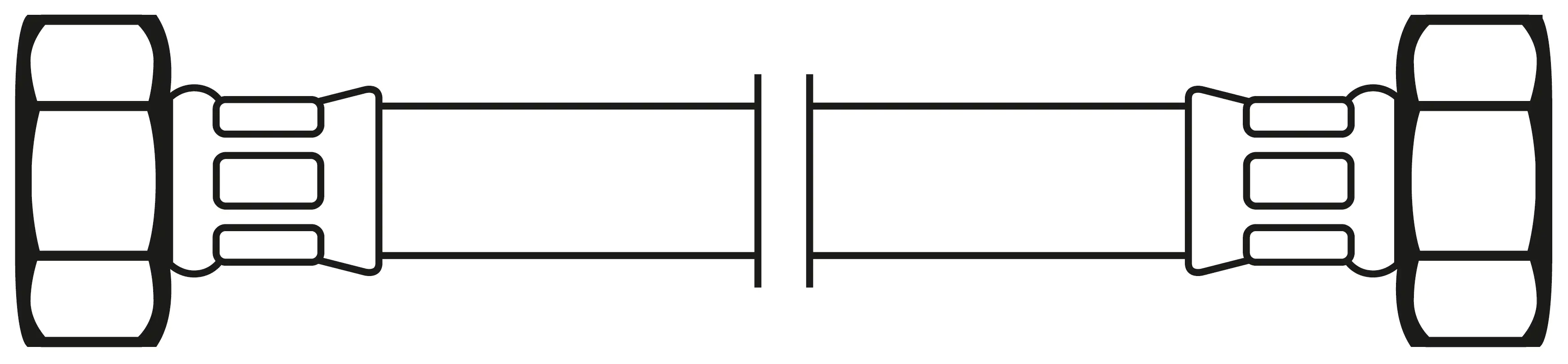 Techline NT Panzerschlauch IG 1/2" x IG 1/2", DN16, 70 cm