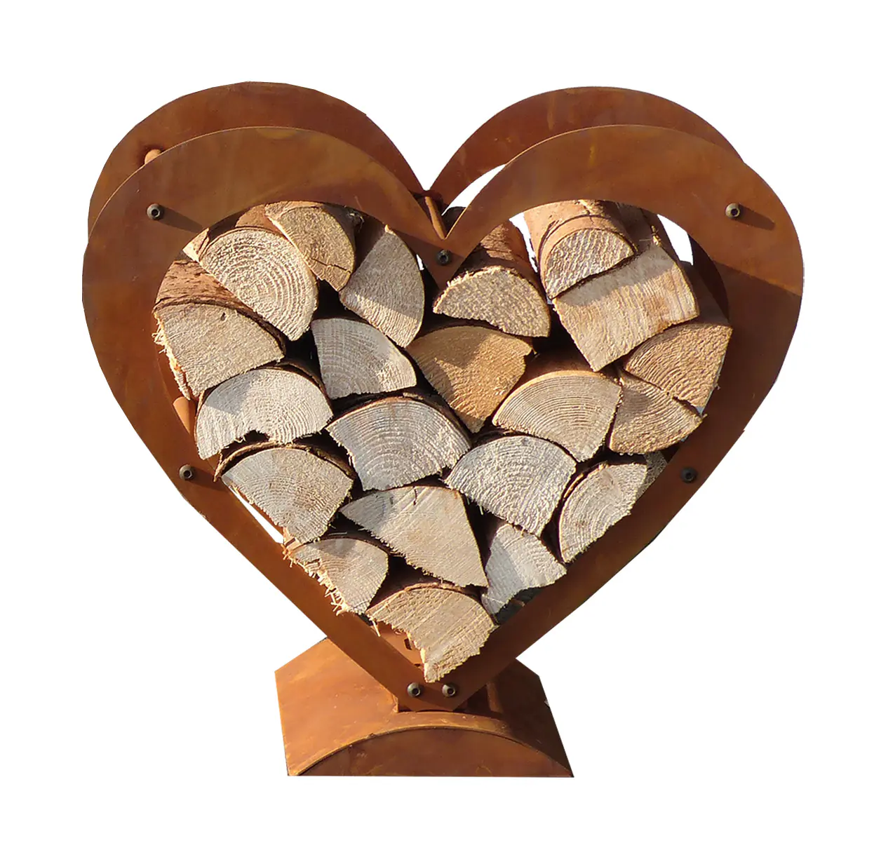 Badeko Herz Holzregal 75 x 80 x 25 cm rostbraun