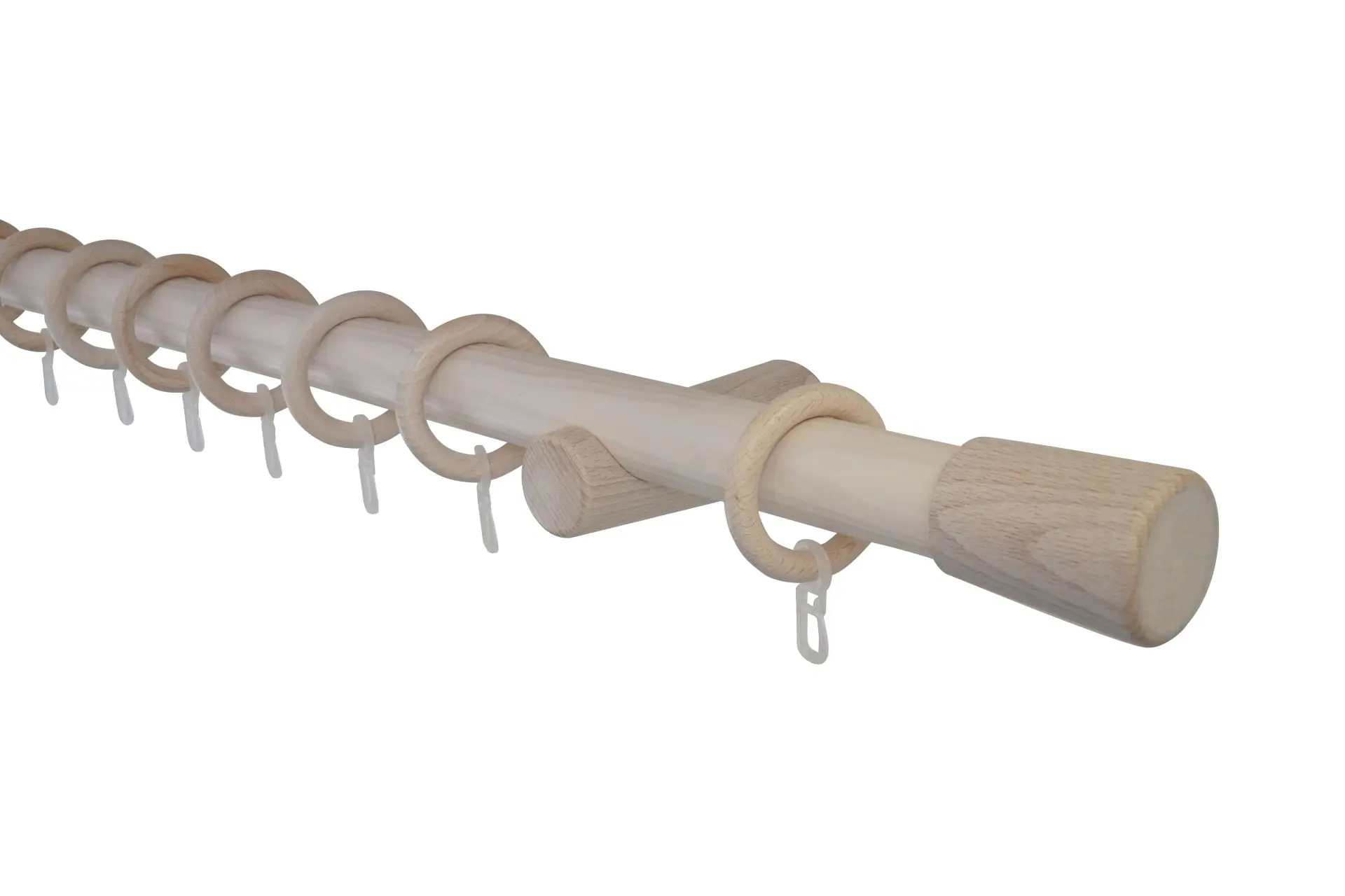 Gardinia Holz-Gardinenstangen-Set Koro 1-Lauf 230 cm ahorn-optik