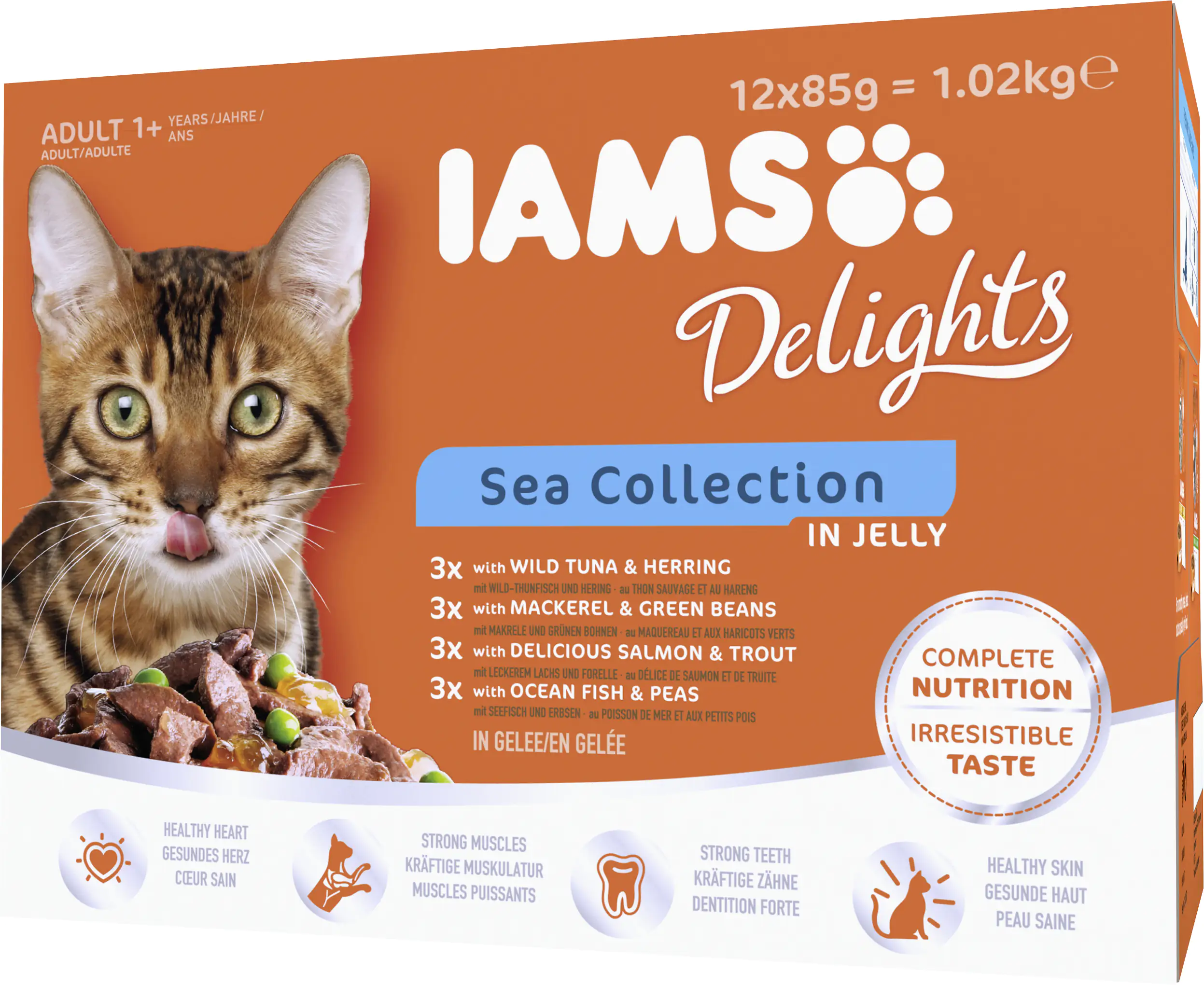 Iams Delights Katzennassfutter See Collection in Gelee 12 x 85 g