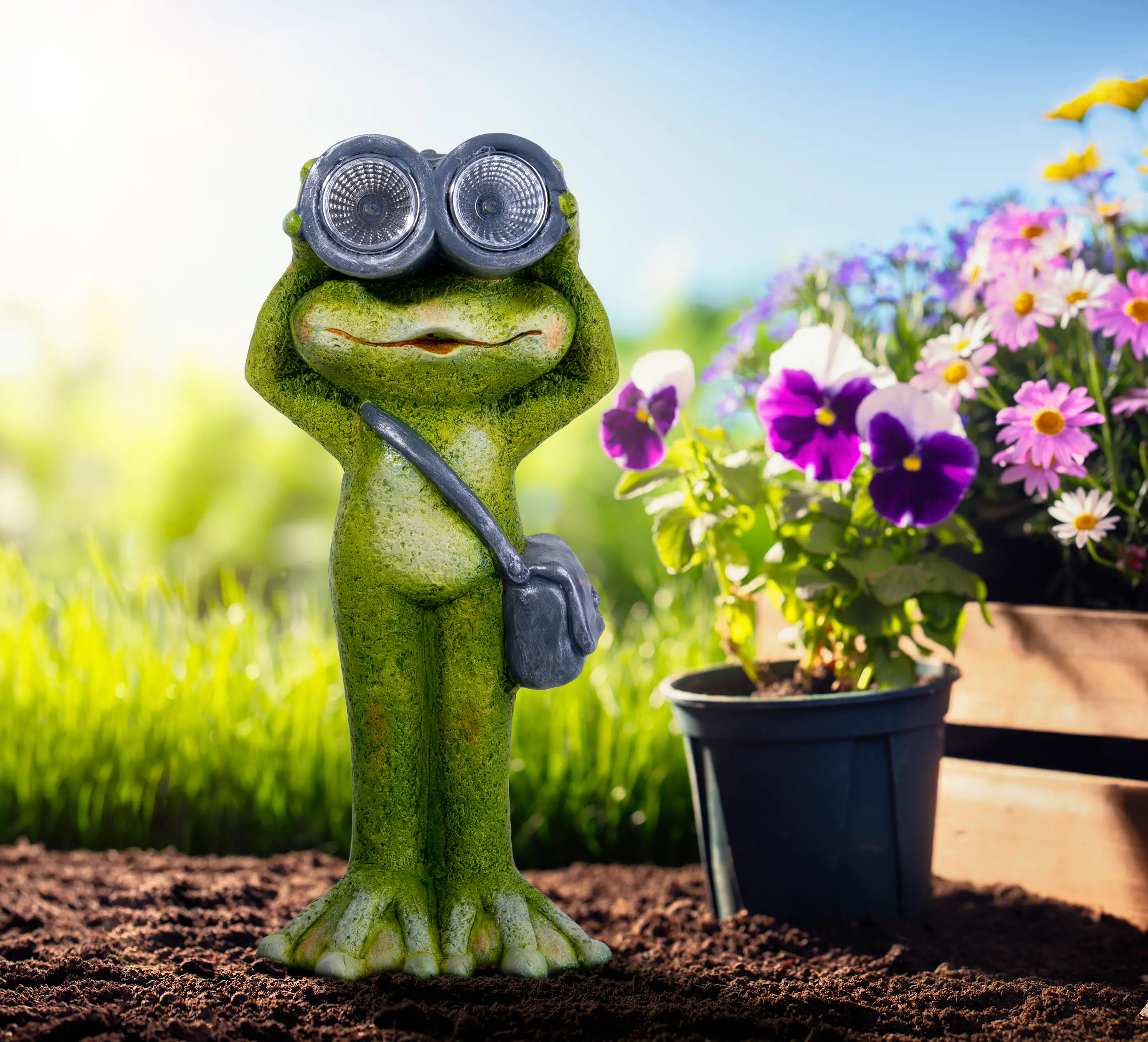 Näve Solar-Gartenleuchte LED Frosch stehend 30 cm grün