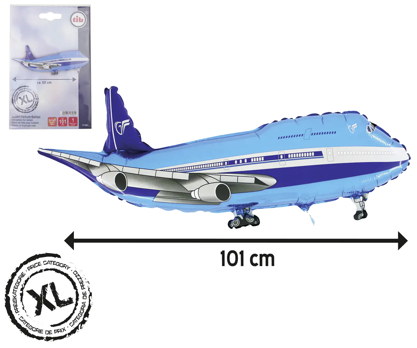 TIB Heyne Folienballon Flugzeug 1 Stück