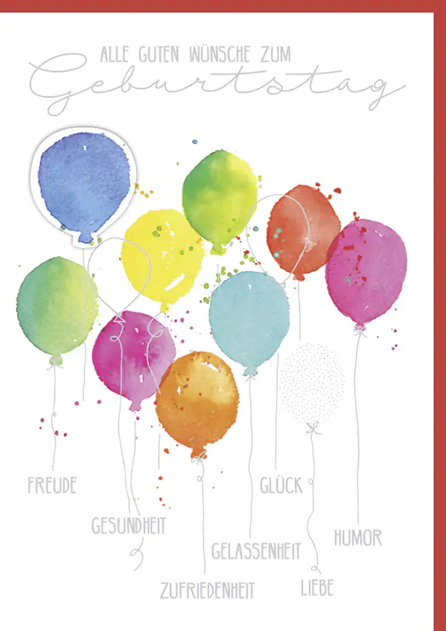 Geburtstagskarte bunte Ballons A6