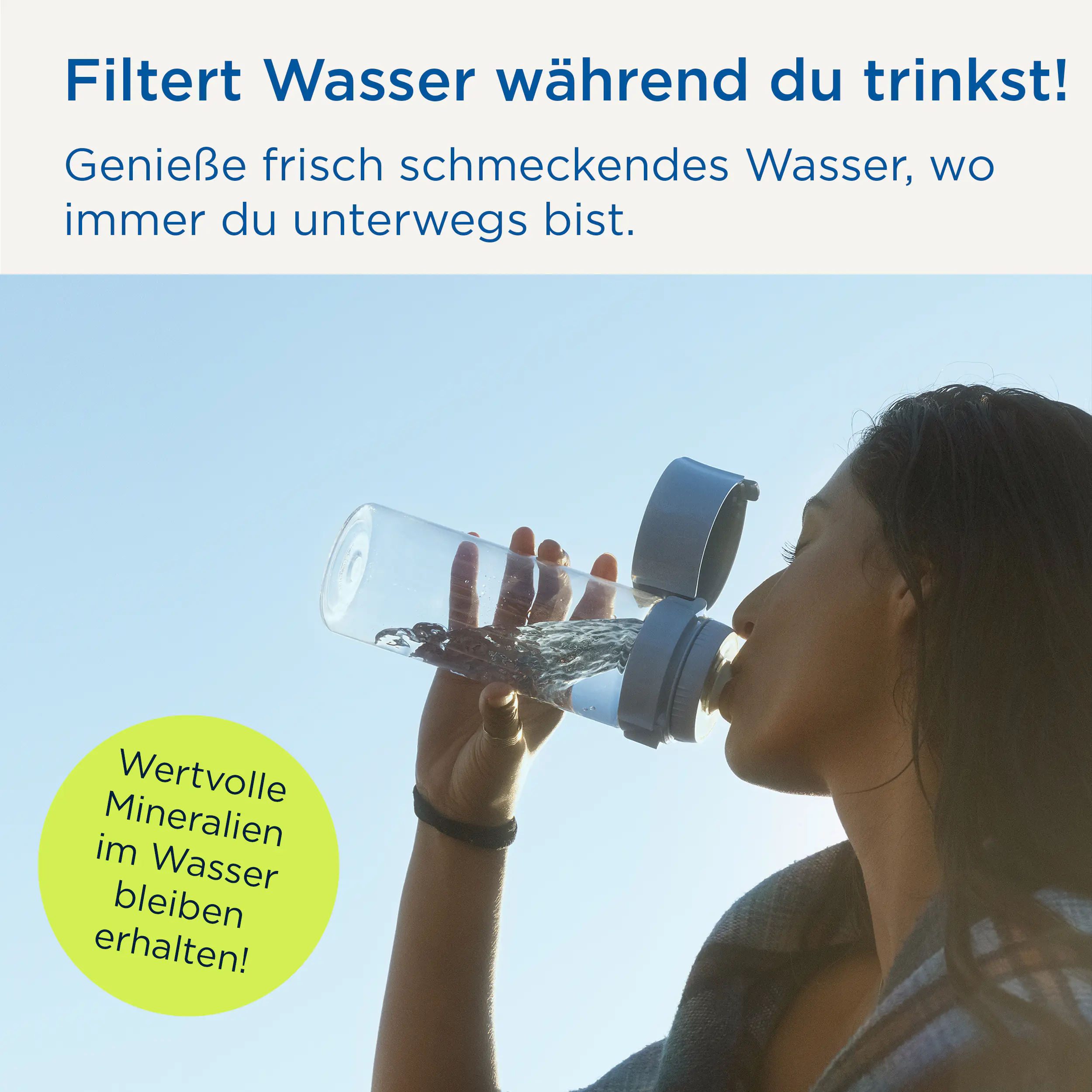 Brita Wasserfilterflasche Model Vital 600 ml hellblau