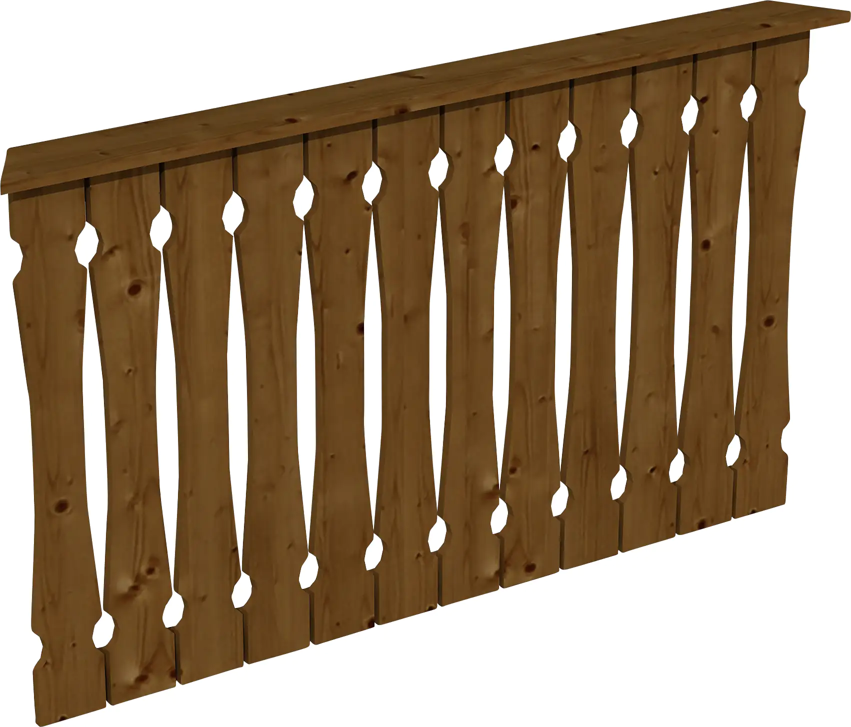 SKAN HOLZ Brüstung Balkonschalung 150 x 96 cm, Fichte, lasiert in Nussbaum