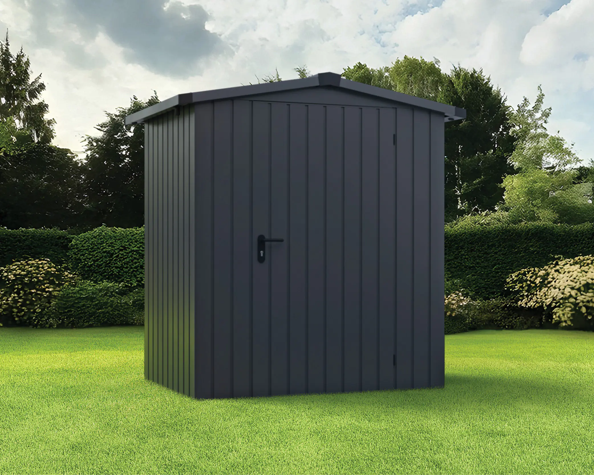 EcoStar Metallgerätehaus Euroline ESD1 anthrazit 166 x 118 cm 1-flg. EcoStar Metallgerätehaus Euroline ESD1 anthrazit 166 x 118 cm 1-flg.