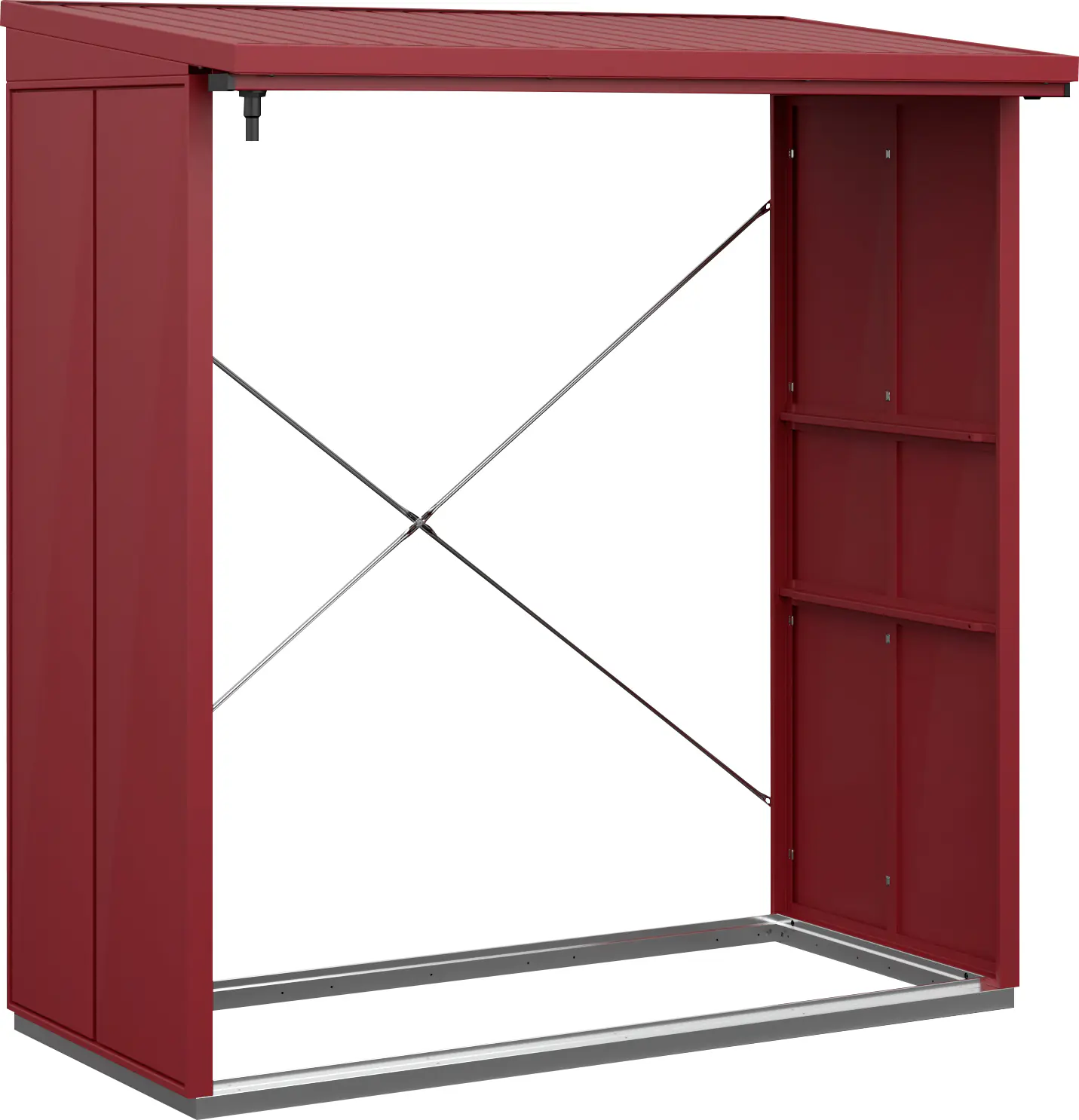 Ecostar Kaminholzregal Elegant-V Typ 2, purpurrot, mit Verstrebung