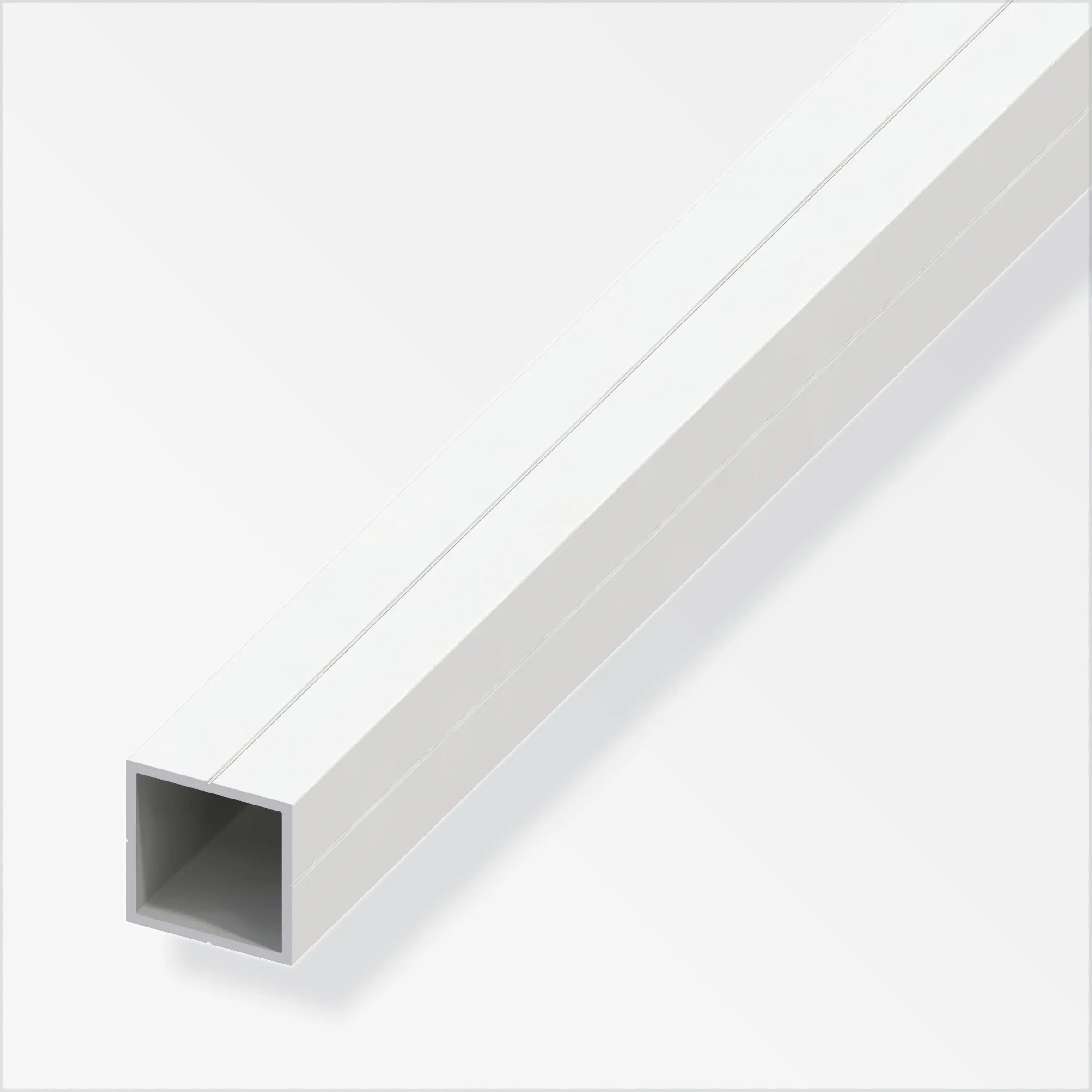 alfer Quadratrohr 1 m, 23.5 x 1.5 mm PVC (Kunststoff) glatt weiss