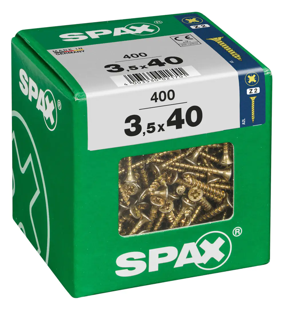 Spax Universalschrauben 3.5 x 40 mm PZ 2 - 400 Stk.