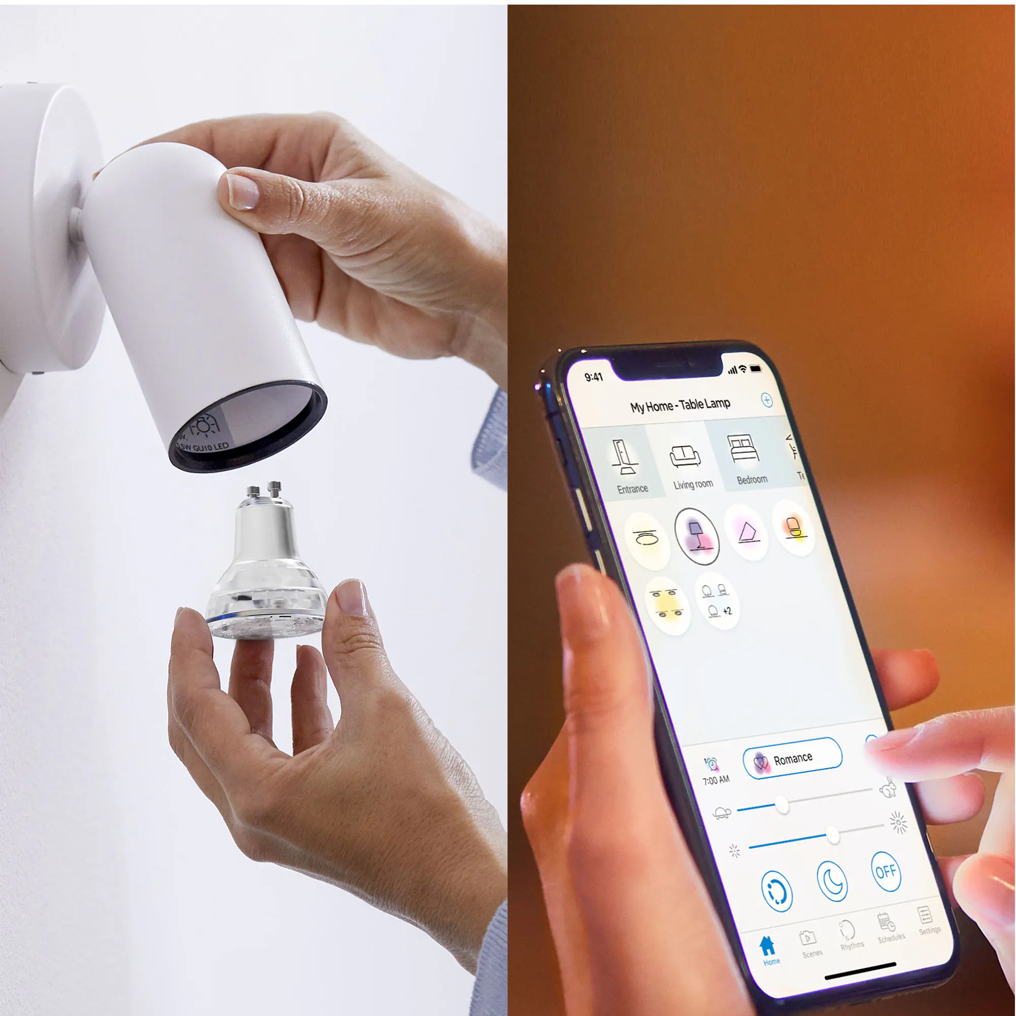 Philips LED Leuchtmittel GU10 4,7W 345lm 2200-6500K RGB