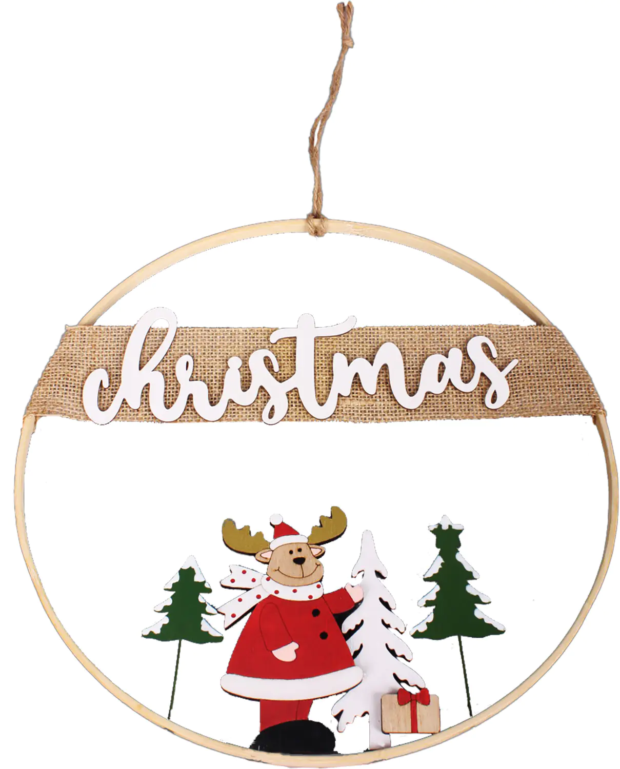 TrendLine Weihnachtsanhänger Holz Christmas 58 x 36 x 36 cm mehrfarbig