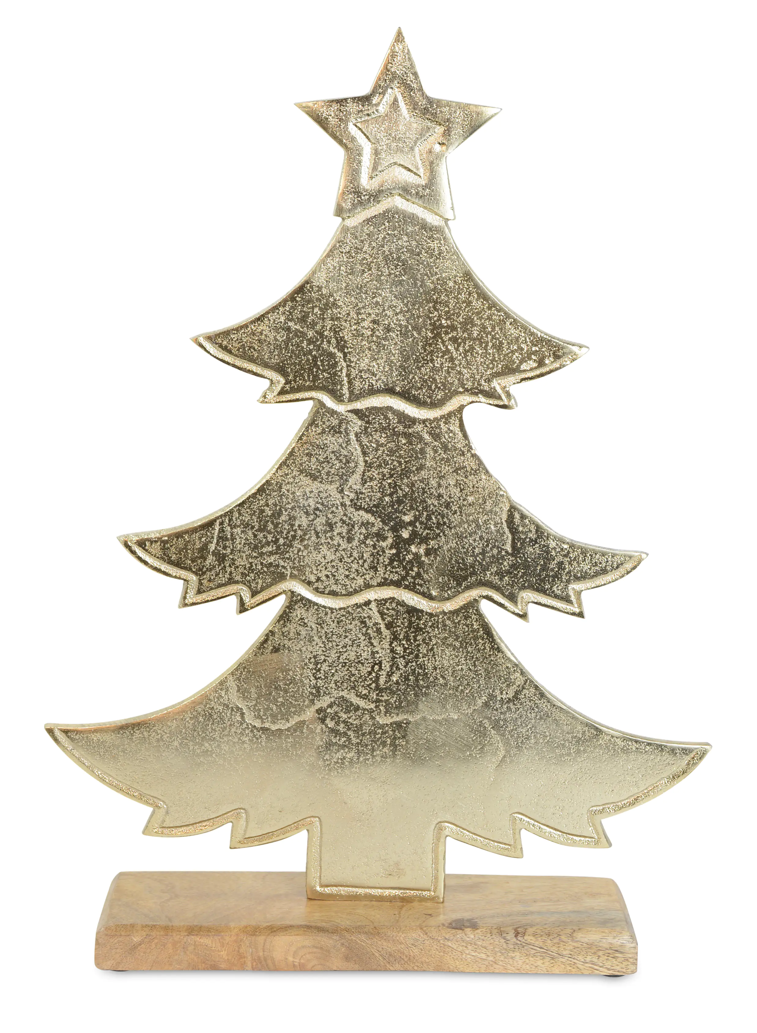 Riffelmacher Baum stehend aus Metall 31 x 44 cm gold