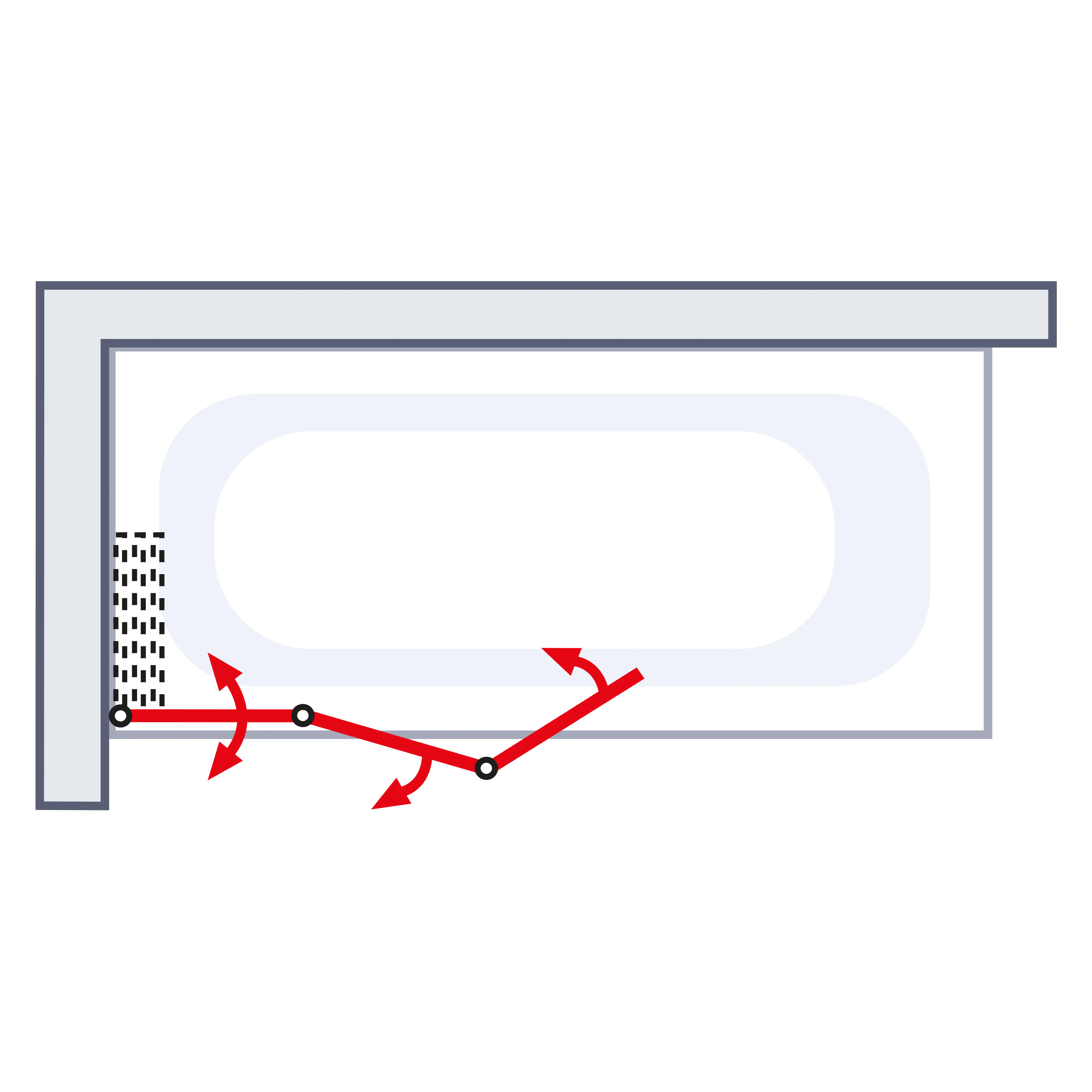 Schulte Badewannenaufsatz D1510 3-tlg. 126,8x140 cm