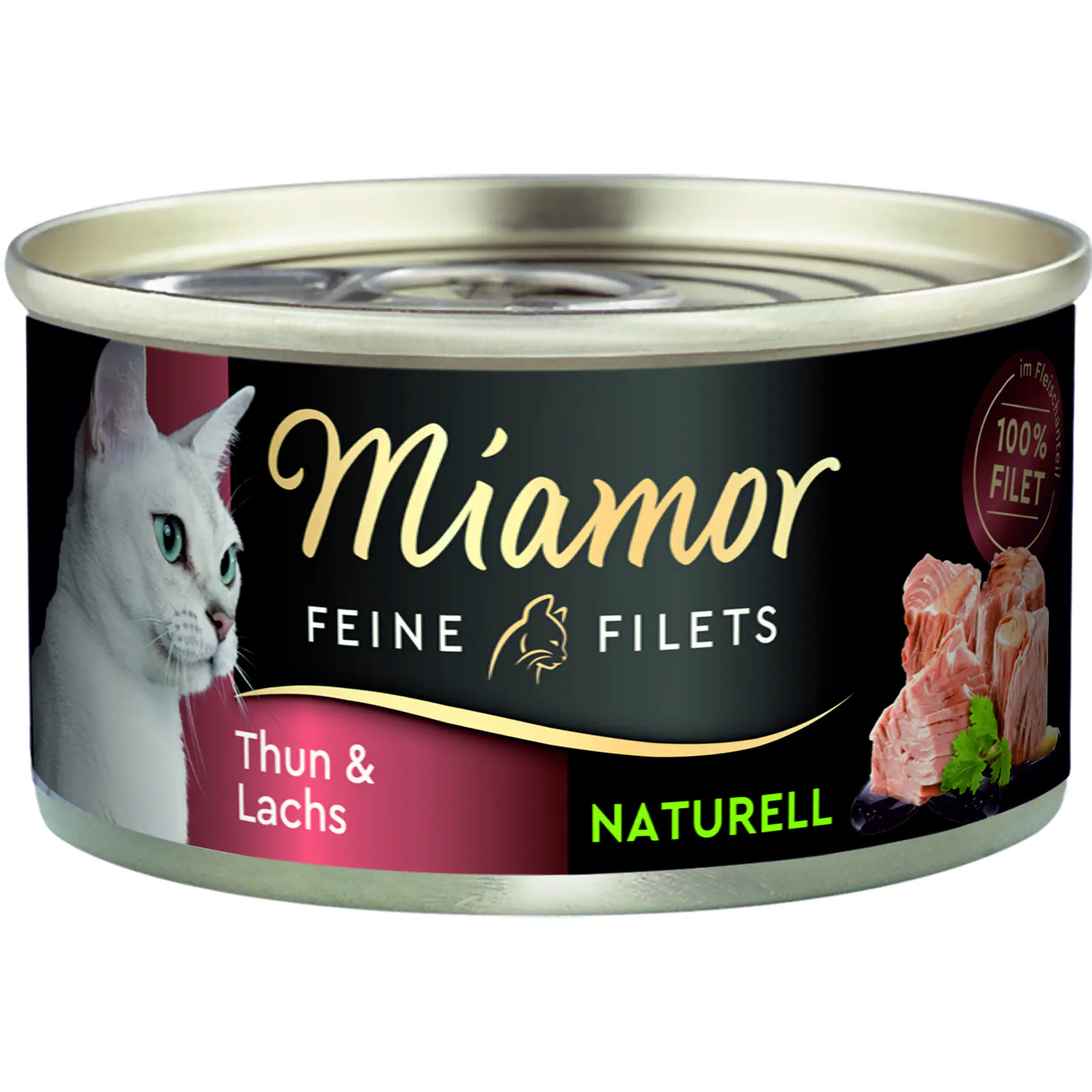 Miamor Katzennassfutter Feine Filets naturelle Thunfisch und Lachs 80 g 80 g