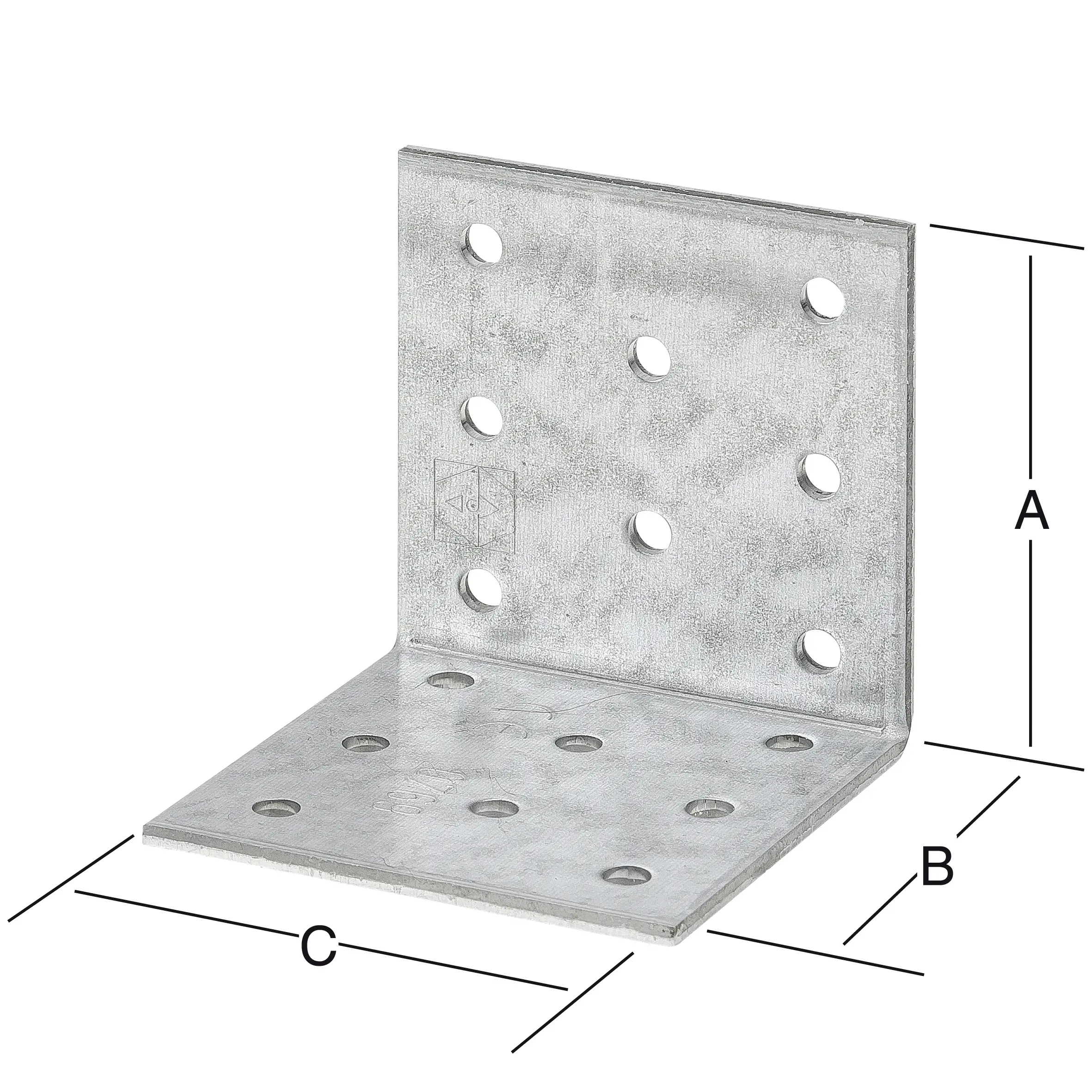 Vormann Lochplattenwinkel sendzimir verzinkt 60 x 60 x 60 mm