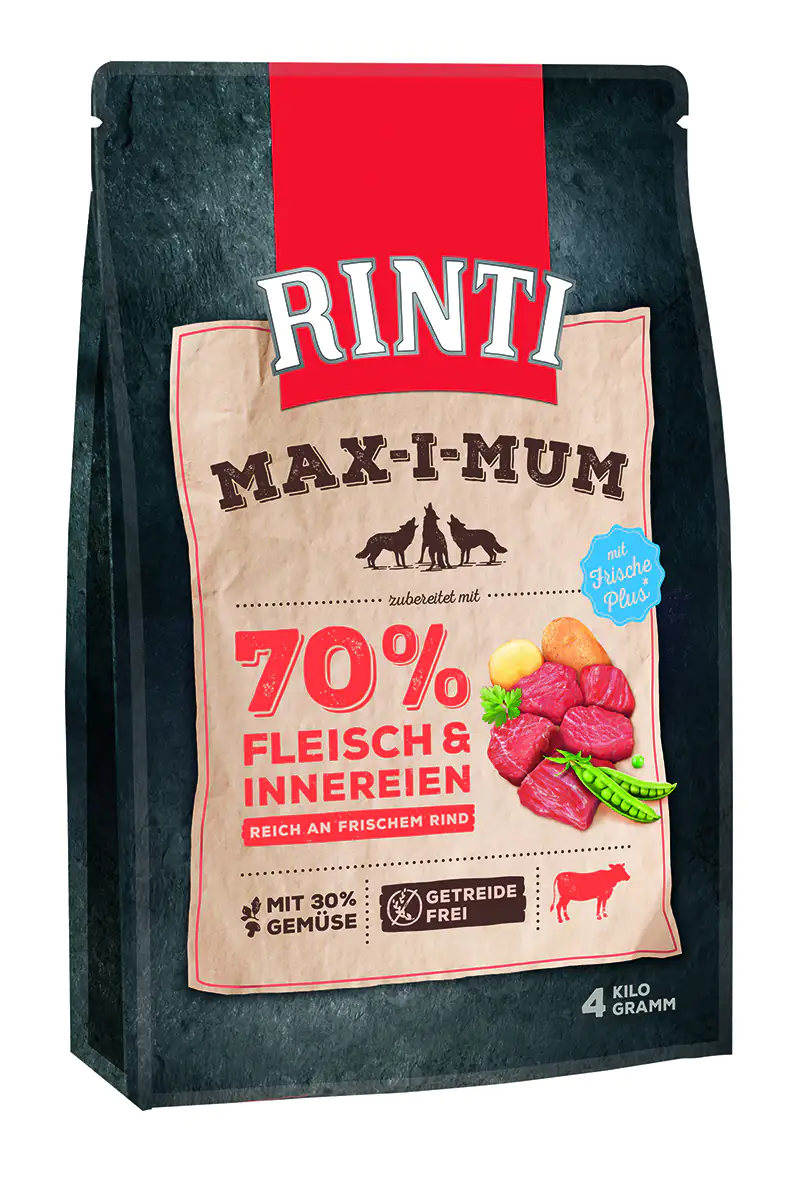 Rinti Max-i-Mum Hundetrockenfutter Adult 4 kg Rind Rinti Max-i-Mum Hundetrockenfutter Adult 4 kg Rind