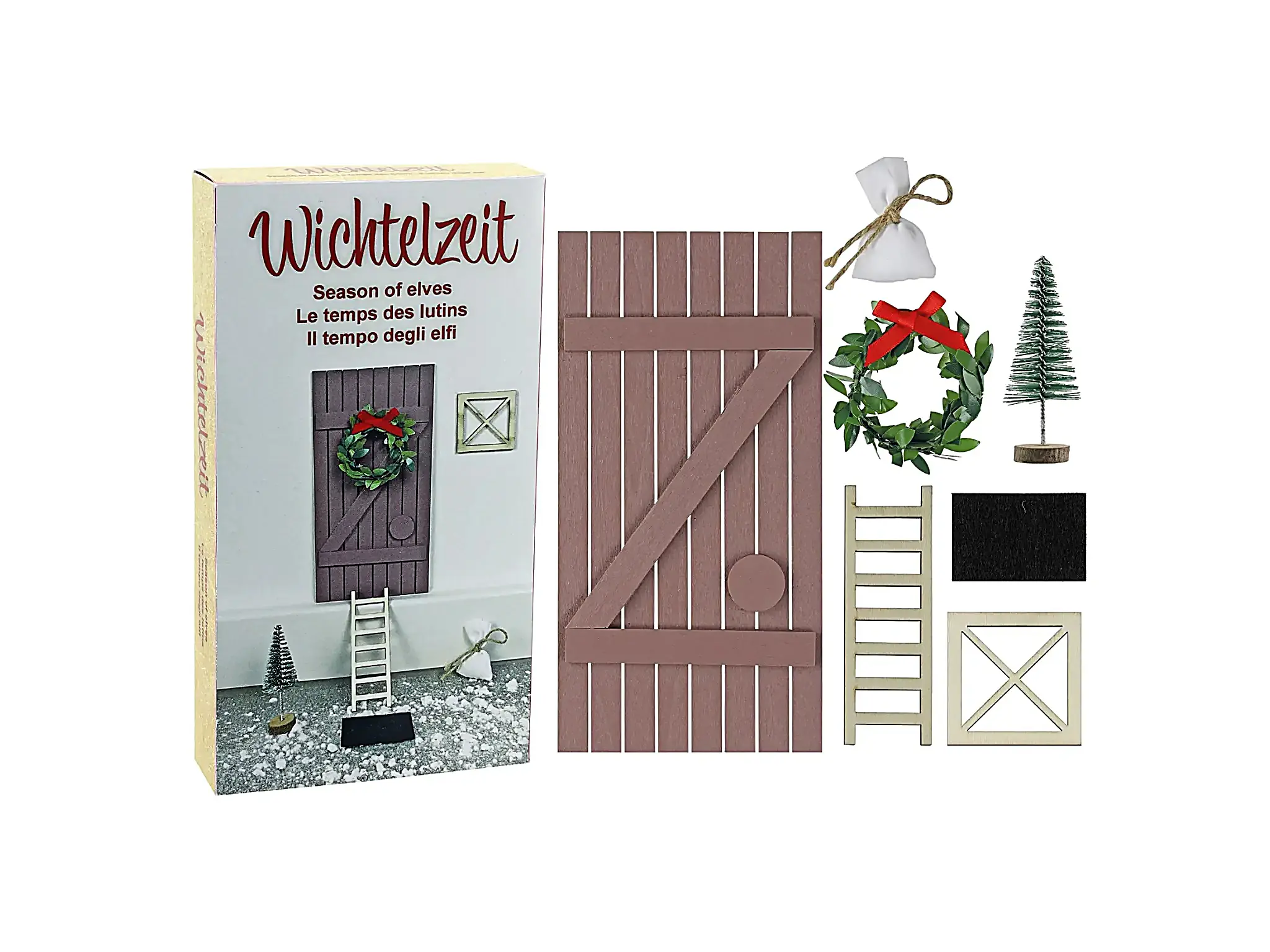 Bastelset Wichtelset weiß grau 7 tlg. Bastelset Wichtelset weiß grau 7 tlg.