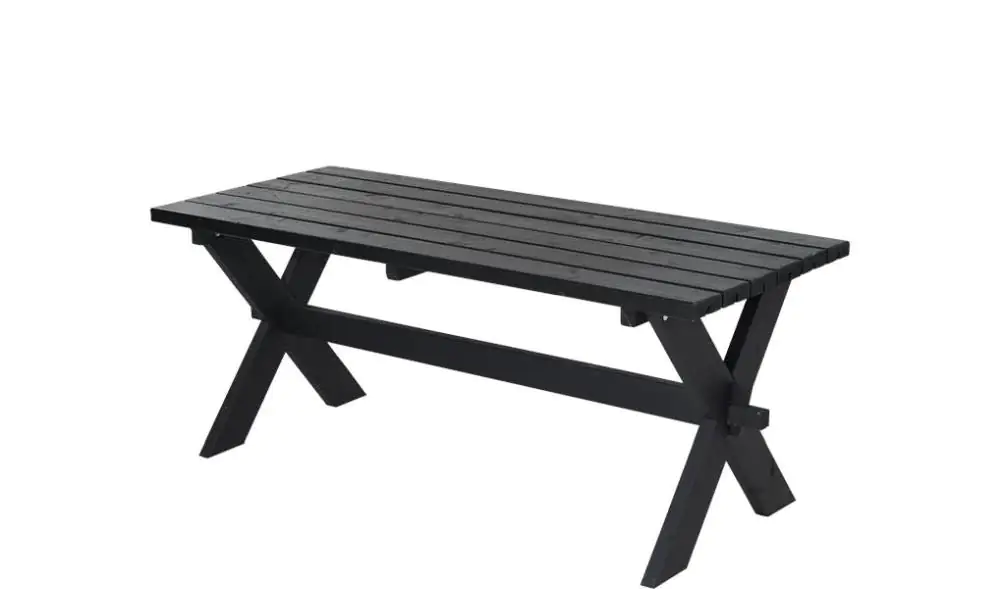Plus Tisch Nostalgie 177x75x72cm schwarz rechteckig