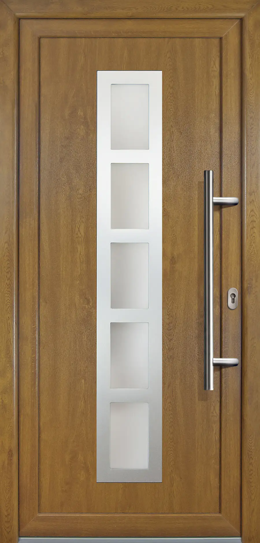 4007406951246 Meeth Haustür Signum PVC Exclusiv PVC Modell 51 98 x 208 cm, DIN rechts, weiß/golden Oak