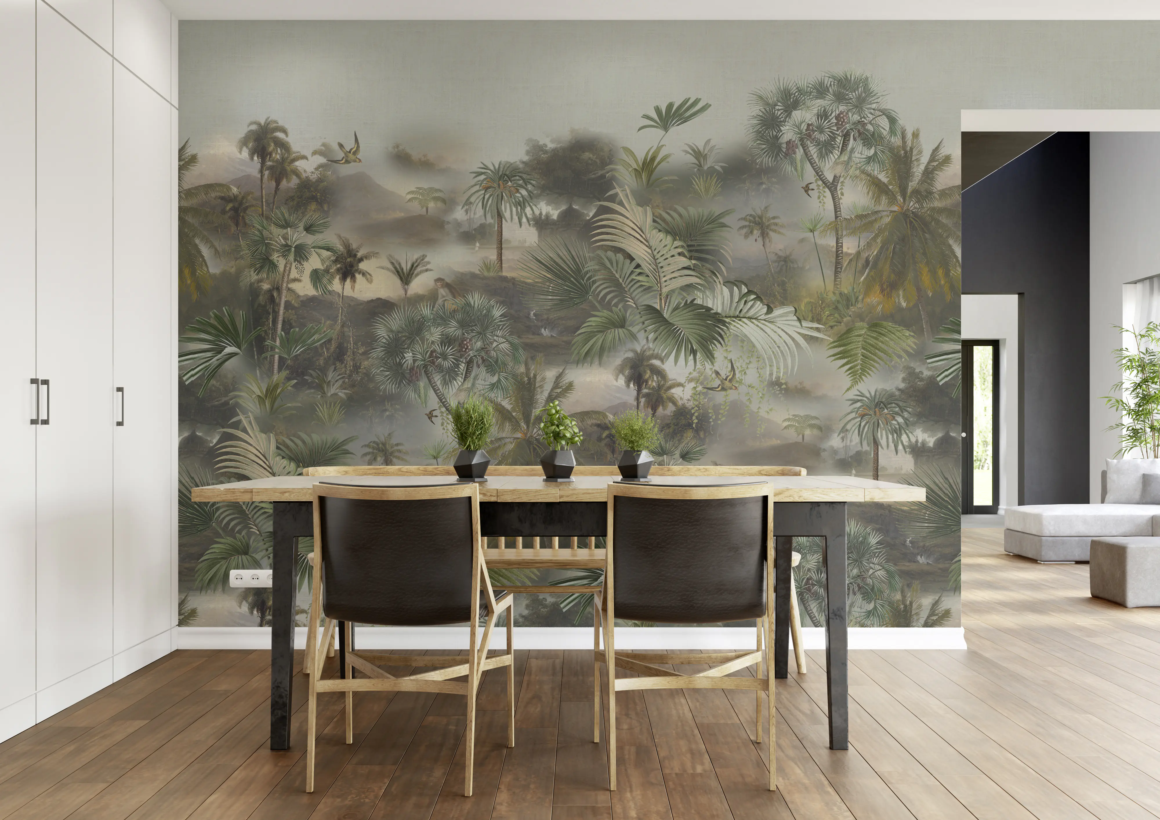 Rasch Vlies Fototapete 543582 Grün-Dunkelgrün Muster & Motive 3 m x 3,71 m