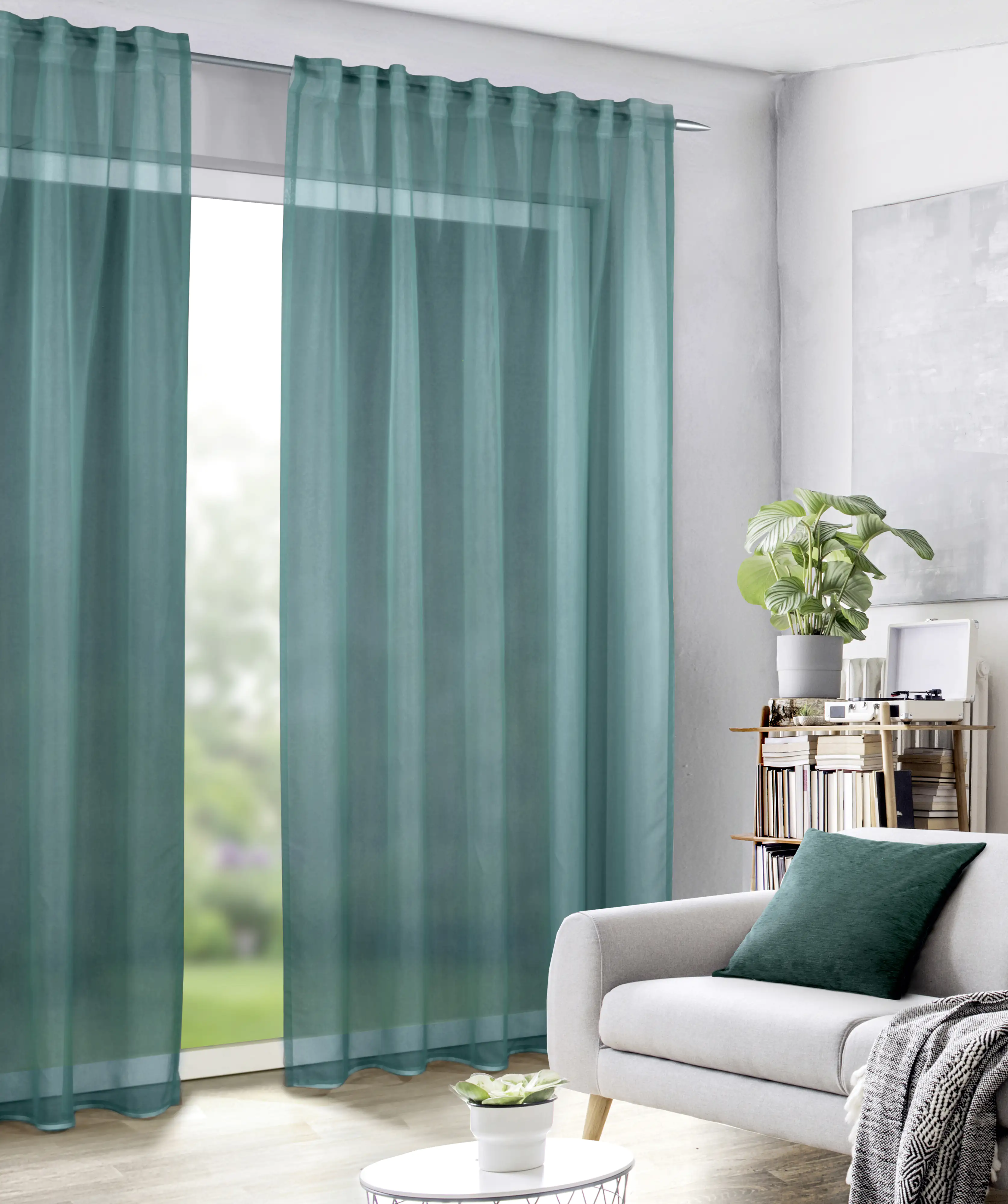 Neusser Collection Verdunklungsschal mit Gardinenband tanne 135x245 cm