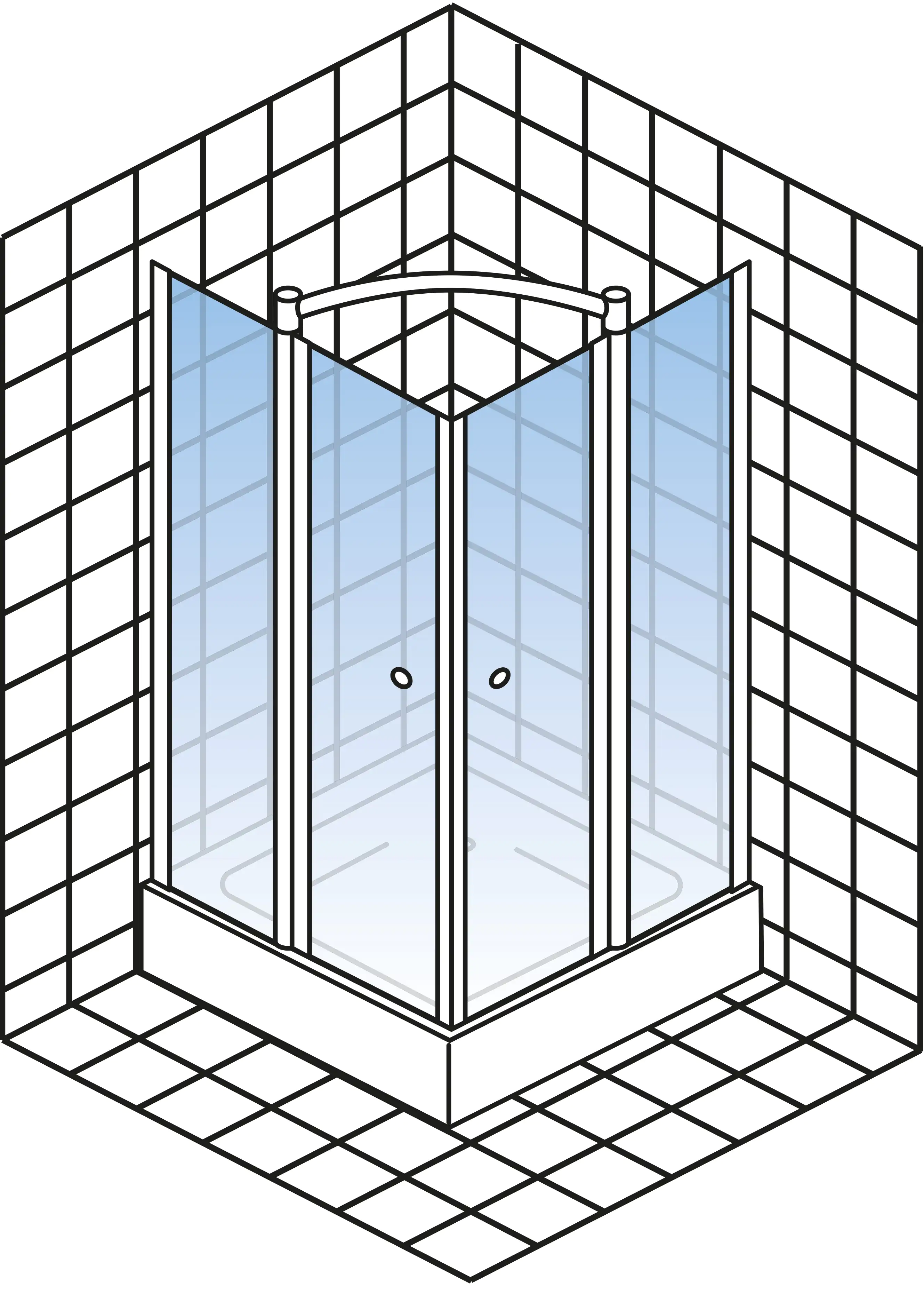Schulte Eckeinstieg Drehfalttür 90 x 90 x 200 cm Garant