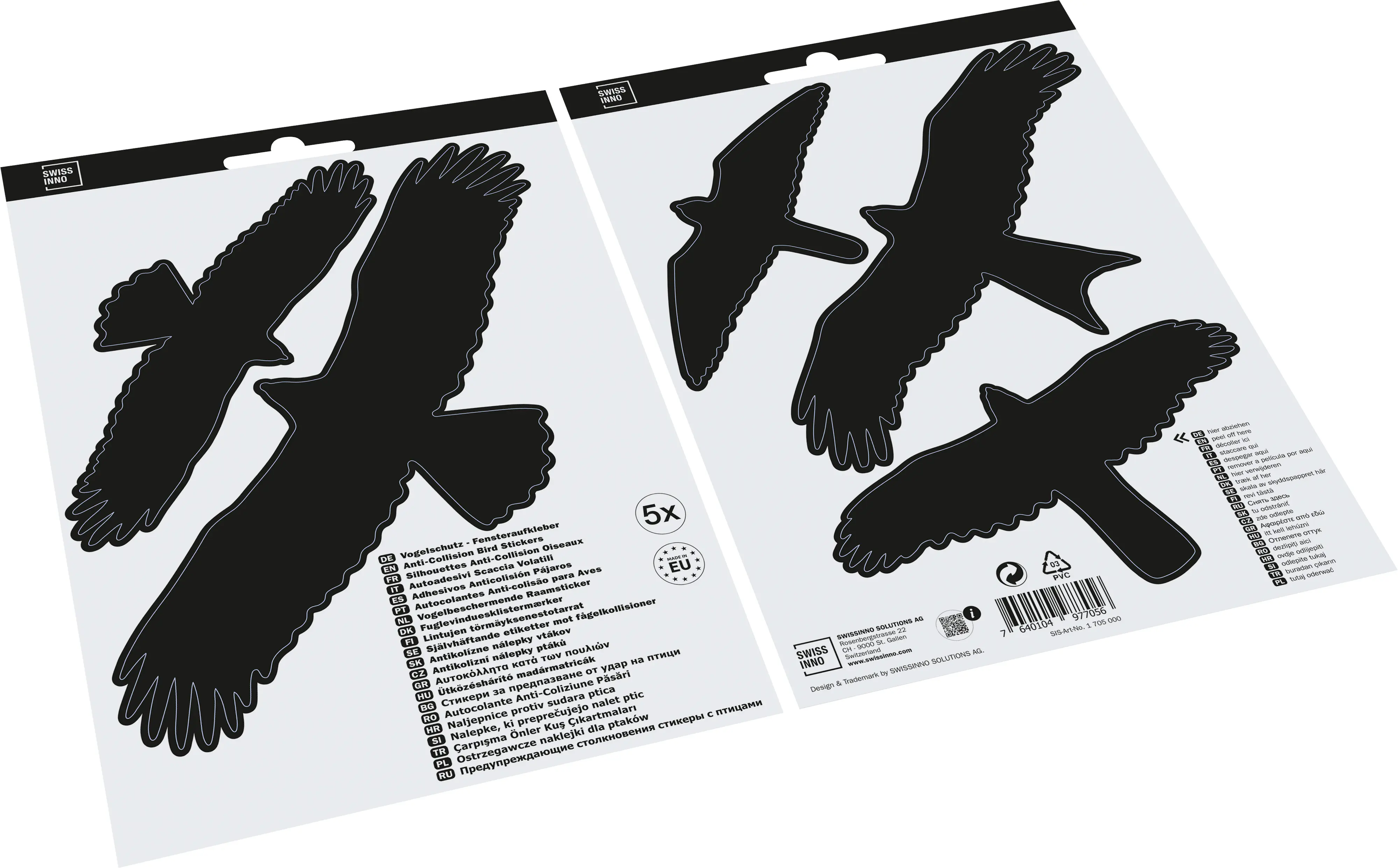 Swissinno Vogel Aufkleber für Fensterscheiben & Glasflächen 5 Stück
