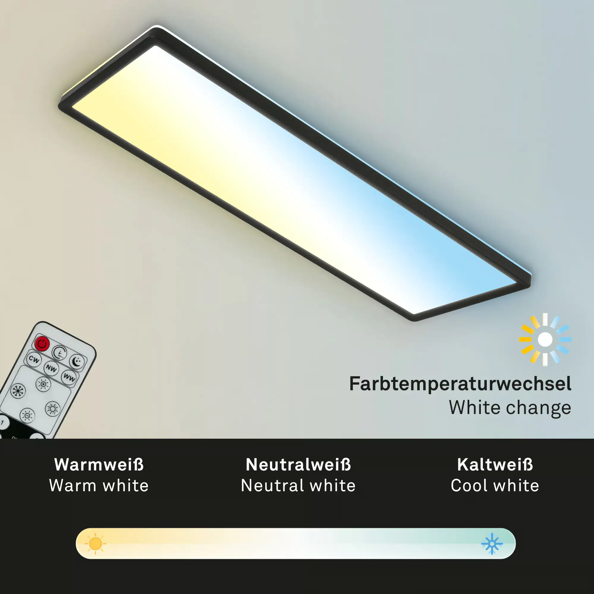 Briloner LED Panel Slim 58 cm, schwarz, utraflach CCT