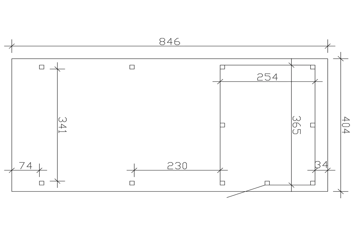4018211022960_03 SKAN HOLZ Carport Emsland 404 x 846 cm mit EPDM-Dach mit Abstellraum