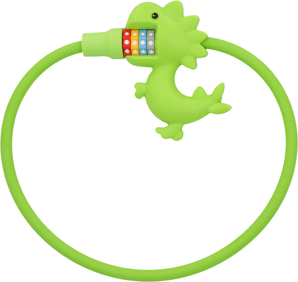 Fischer Kinder-Fahrradschloss Dinosaurier 60cm grün Fischer Kinder-Fahrradschloss Dinosaurier 60cm grün