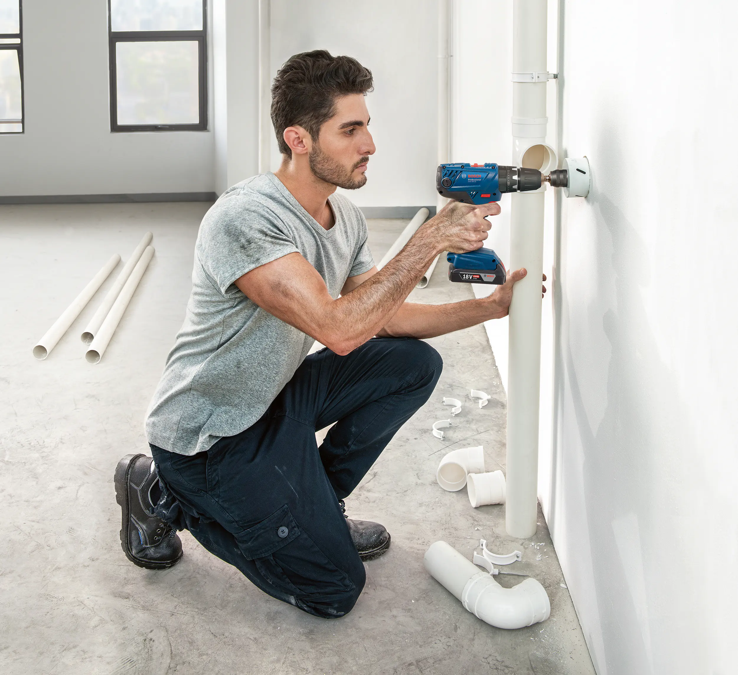 Bosch Professional Akku-Schlagbohrschrauber GSB 18V-21 2 Ah inkl. 2x Akku