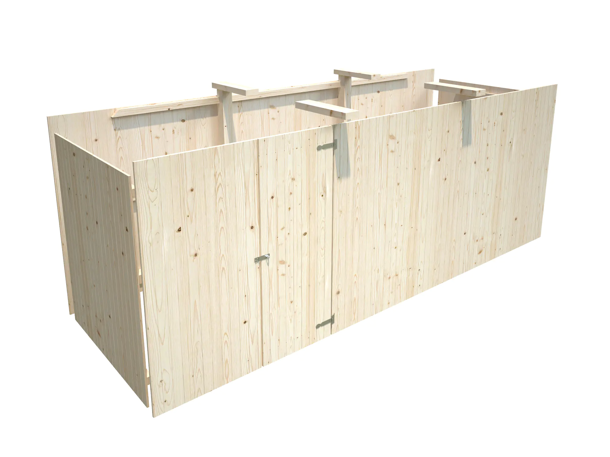 Palmako Gerätehaus für Carport Karl 555 x 196 cm naturbelassen