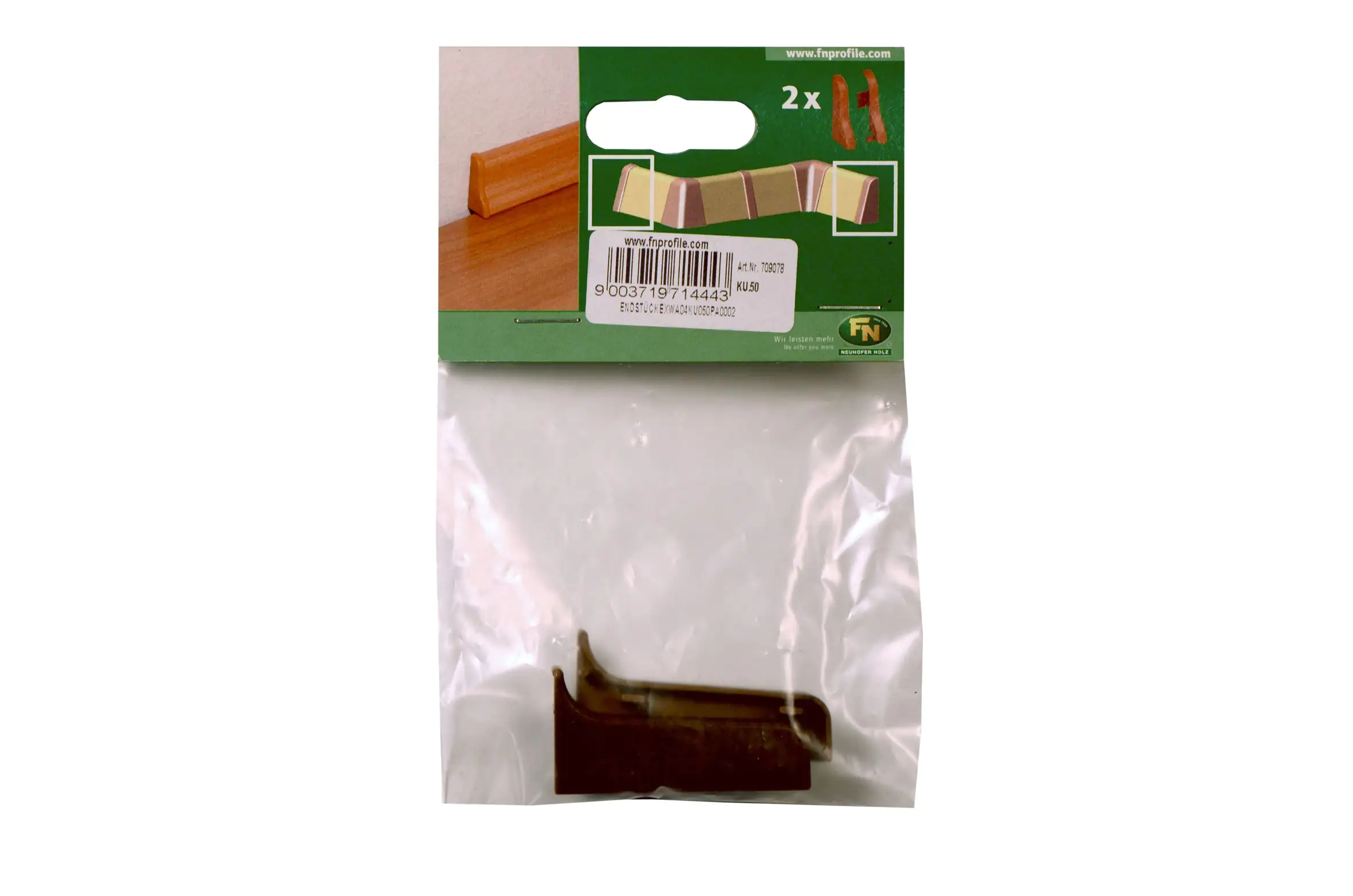 Endstück für Kunststoffleiste ku.050 nussbaum