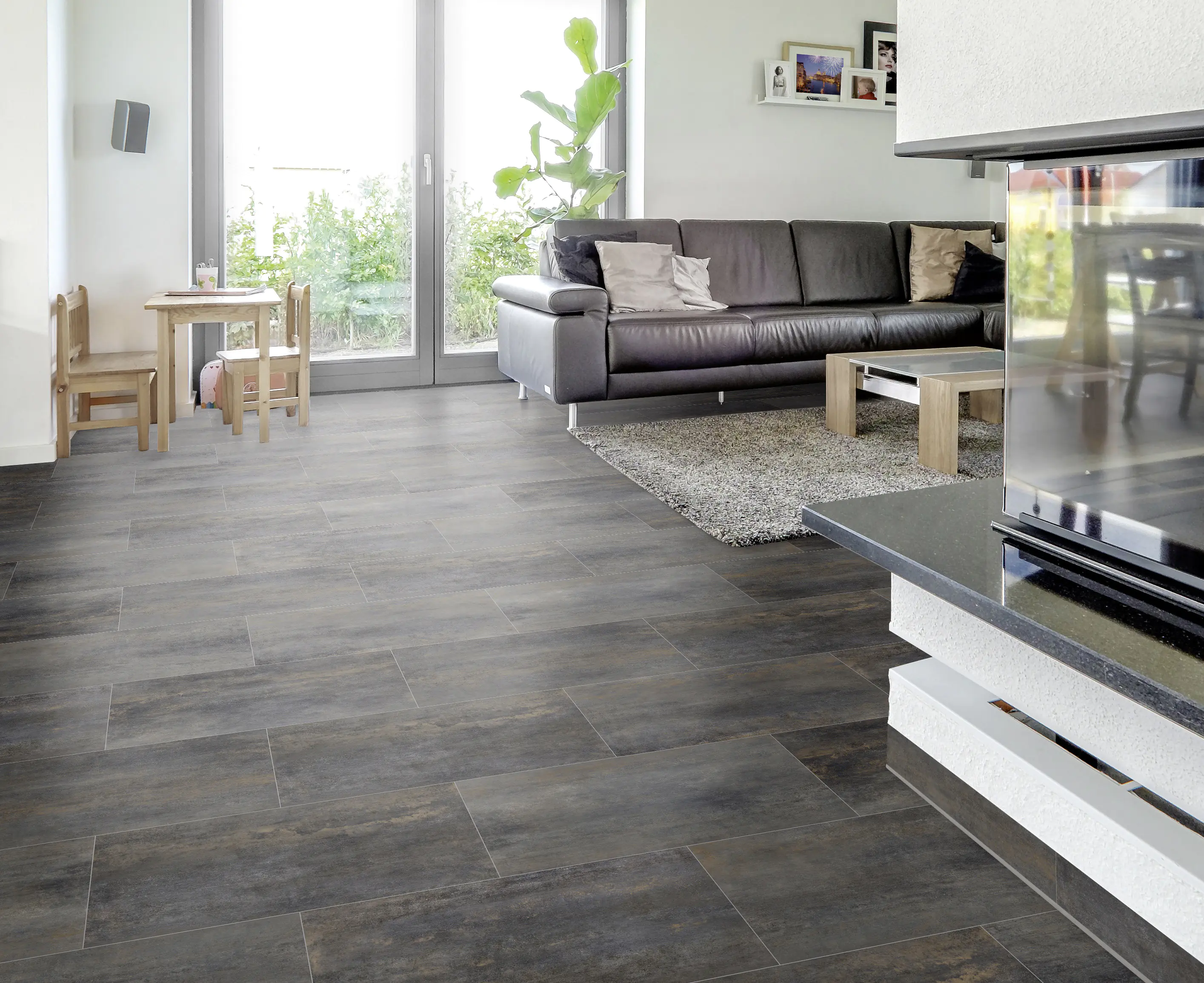 Bodenfliese Feinsteinzeug Allora Due Nero 30 x 60 cm anthrazit