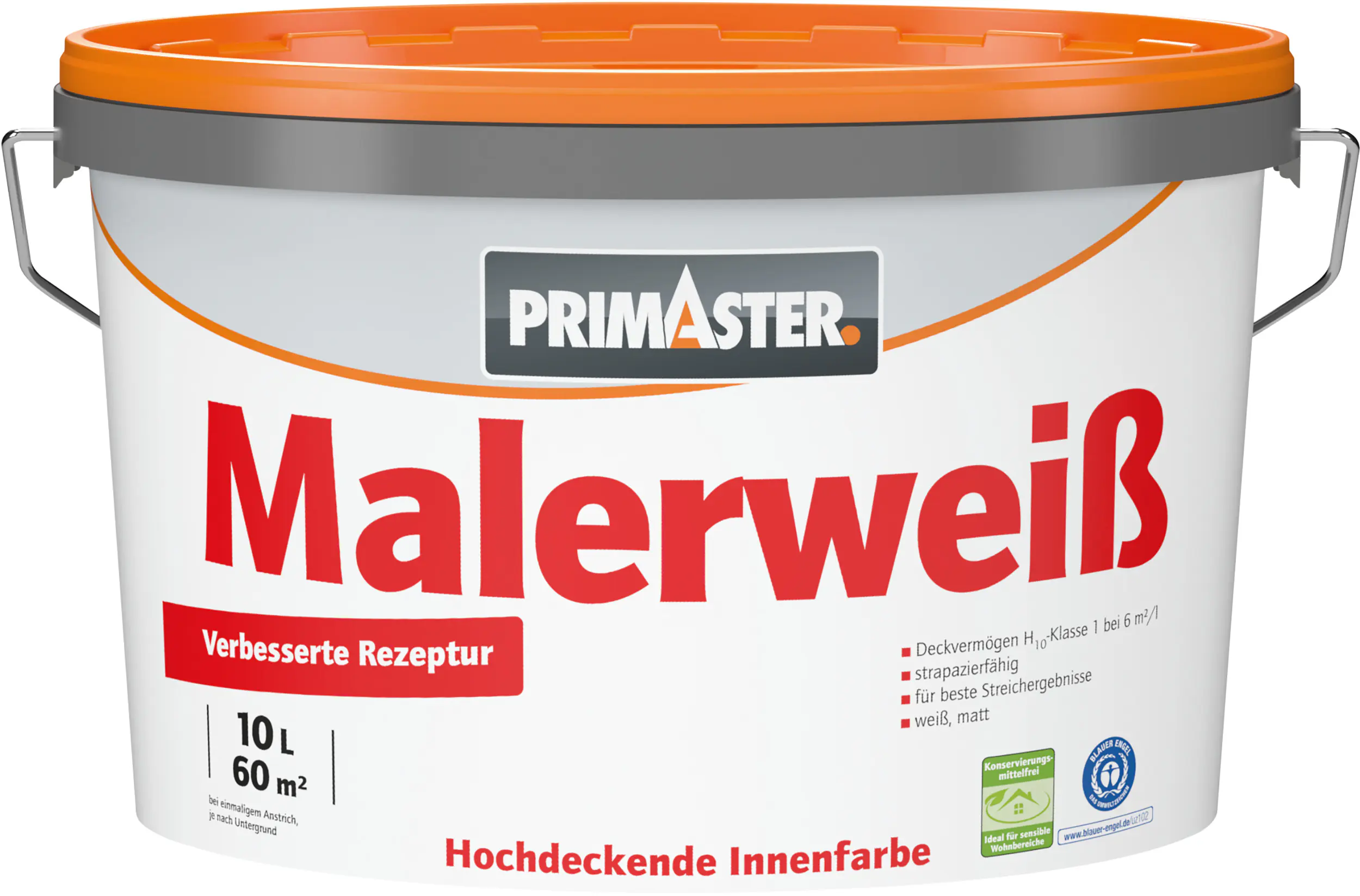 Primaster Wandfarbe Malerweiß konservierungsmittelfrei 10 L