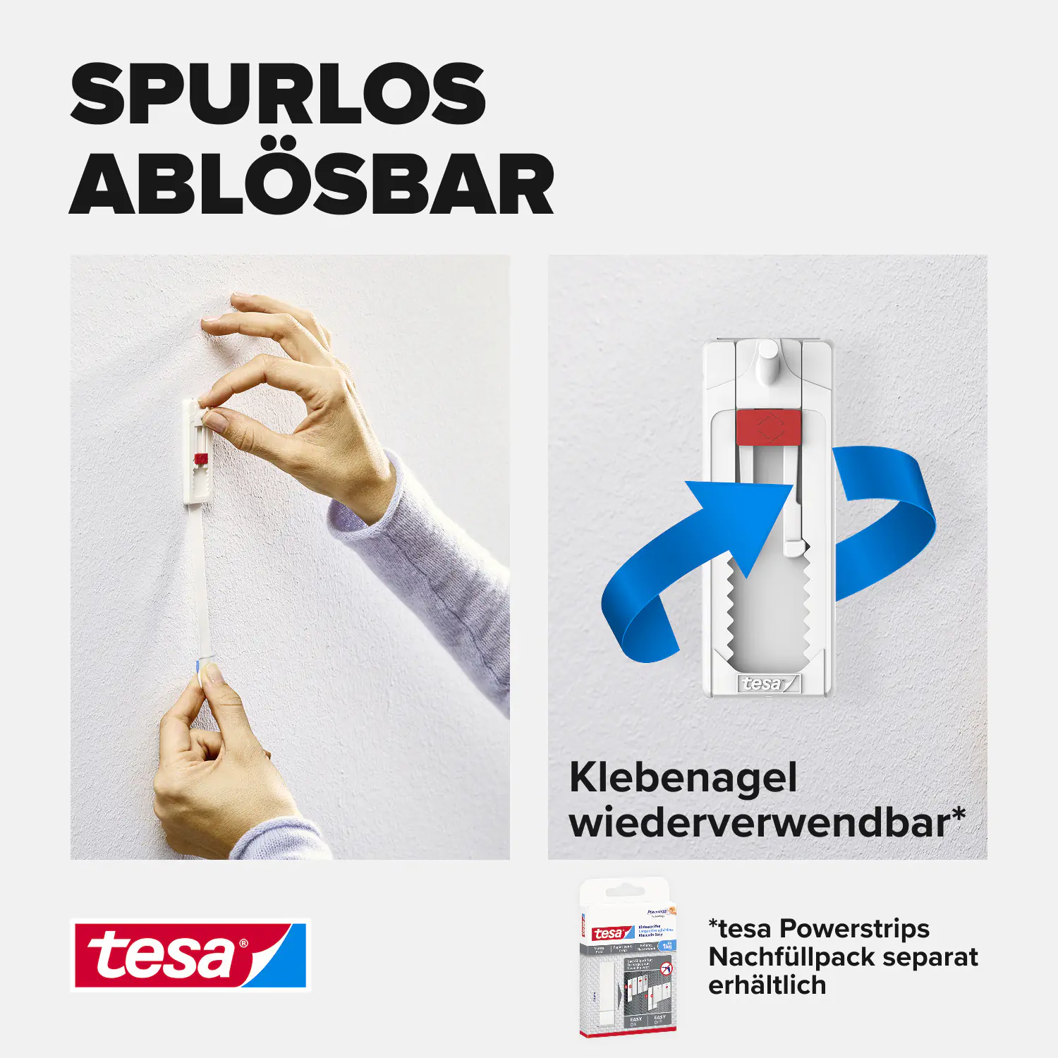 tesa Klebenagel Traglast 1 kg, 2 Stück