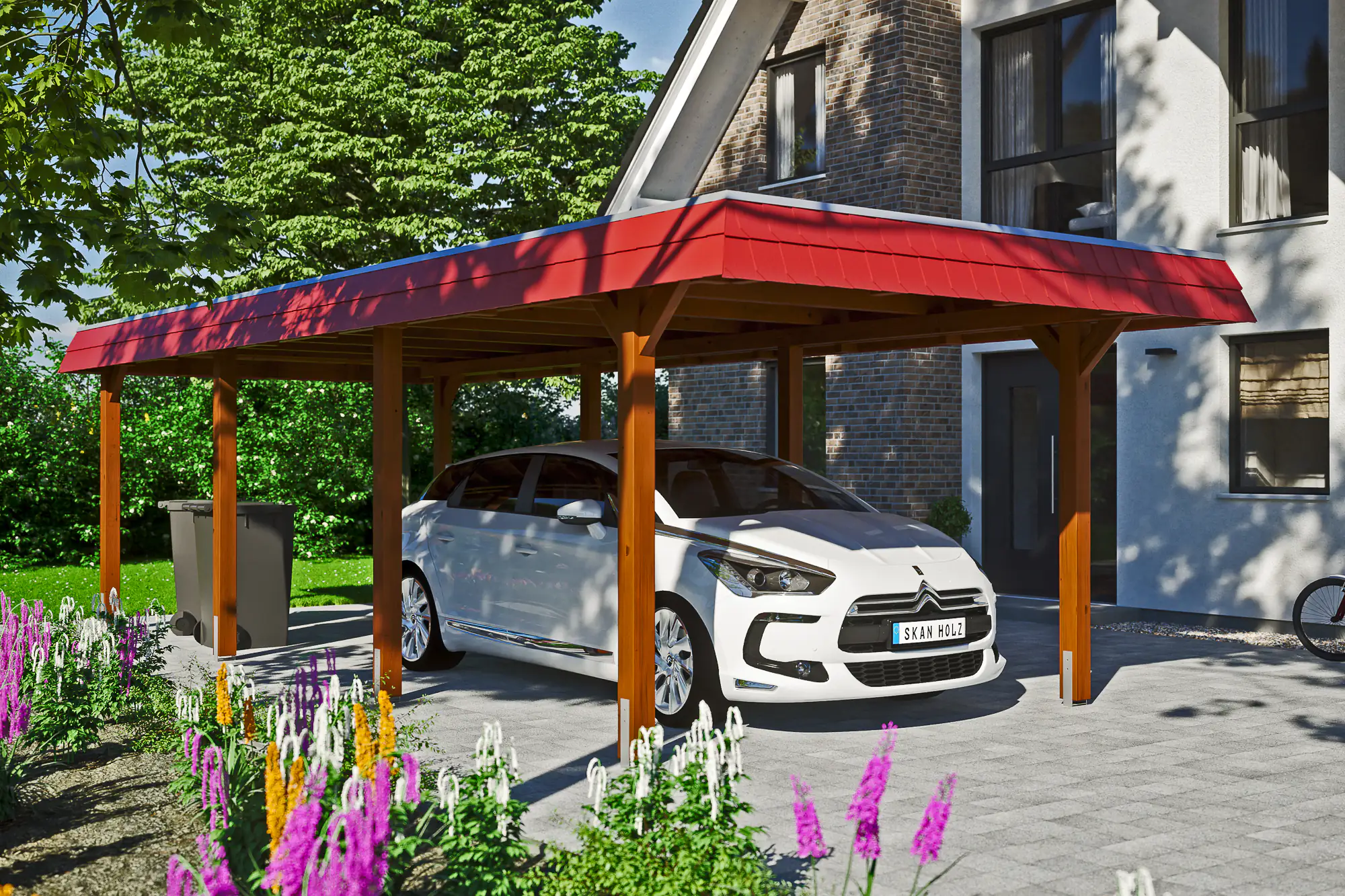 4018211025091 SKAN HOLZ Carport Wendland 362 x 870 cm mit EPDM-Dach