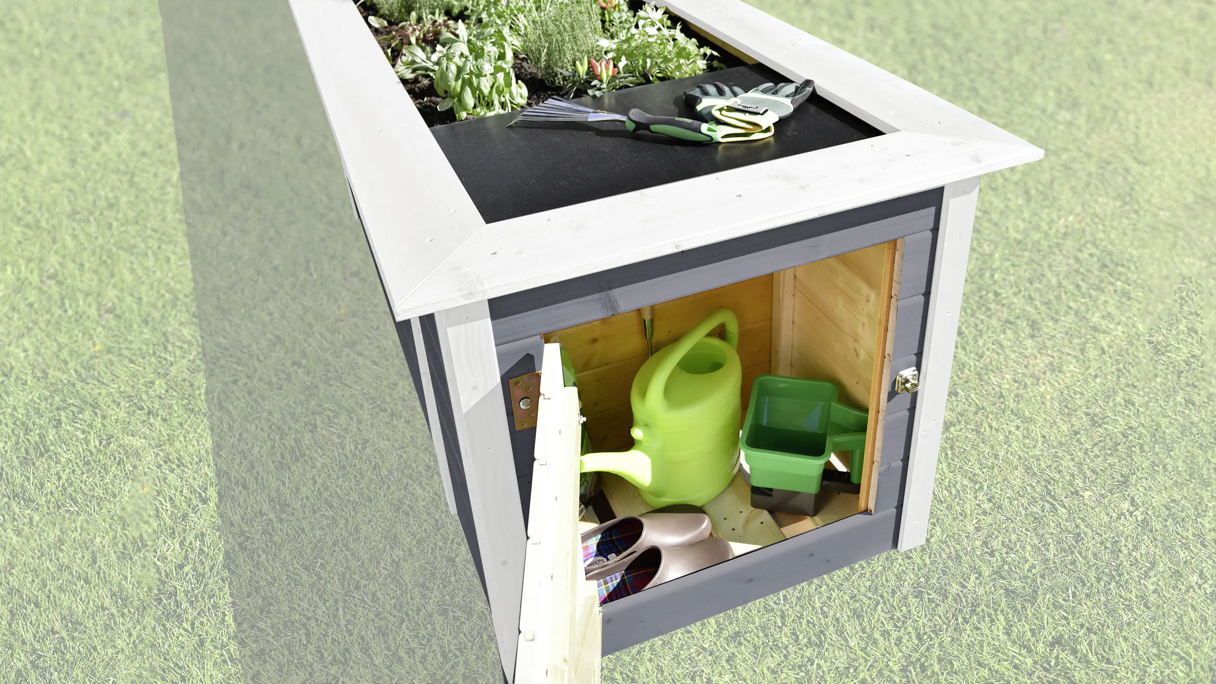 Weka Hochbeet 21 205 x 80 x 81 cm grau mit Noppenbahn, Wühlmausschutz