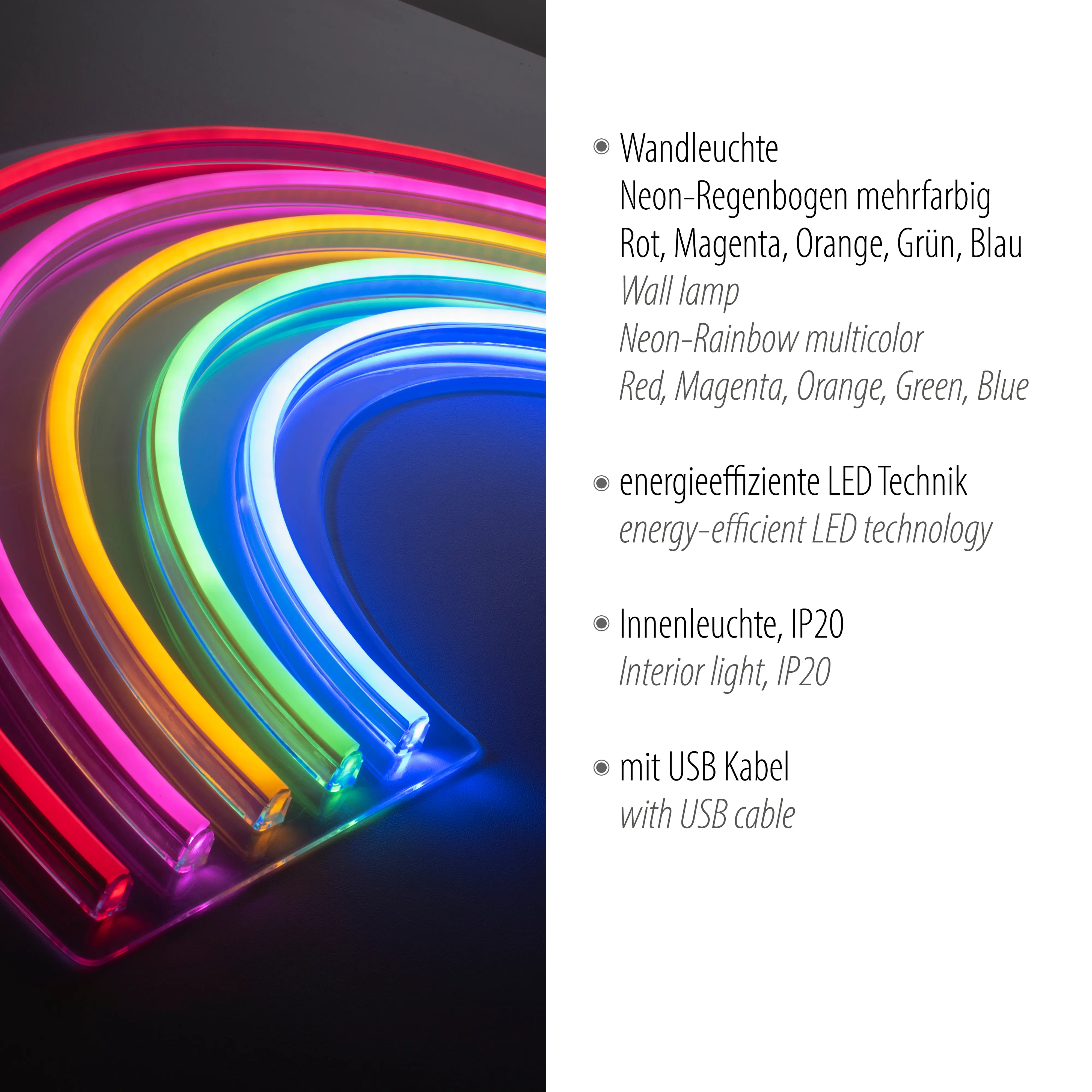 Just light LED Dekoleuchte Rainbow 63 x 1,5 x 32 cm Just light LED Dekoleuchte Rainbow 63 x 1,5 x 32 cm