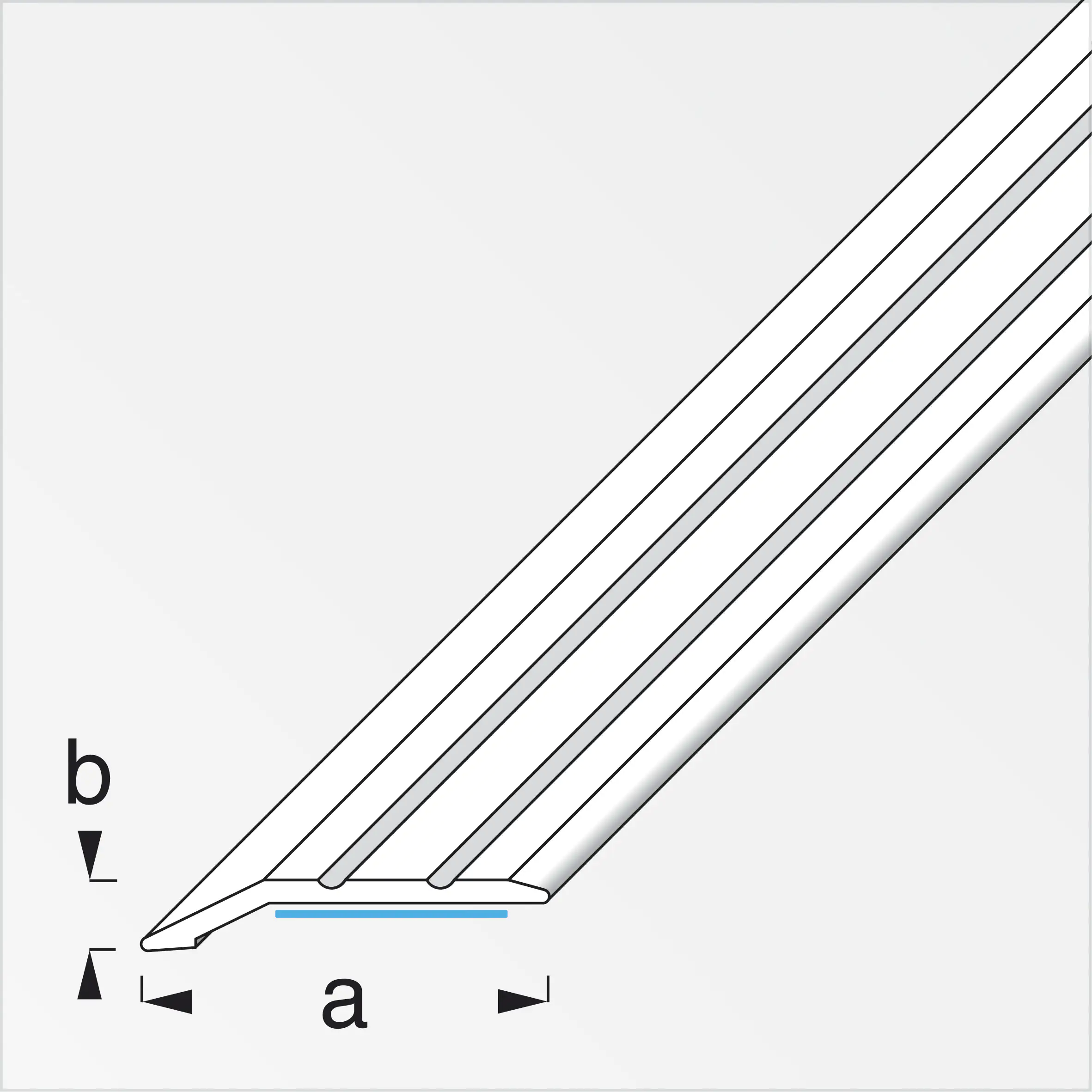 alfer Flachabschlussprofil 1 m, 30 x 5 mm Aluminium eloxiert bronze