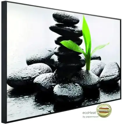 papermoon Infrarotheizkörper EcoHeat 60X100 cm 600 Watt, Zen Basalt Steine