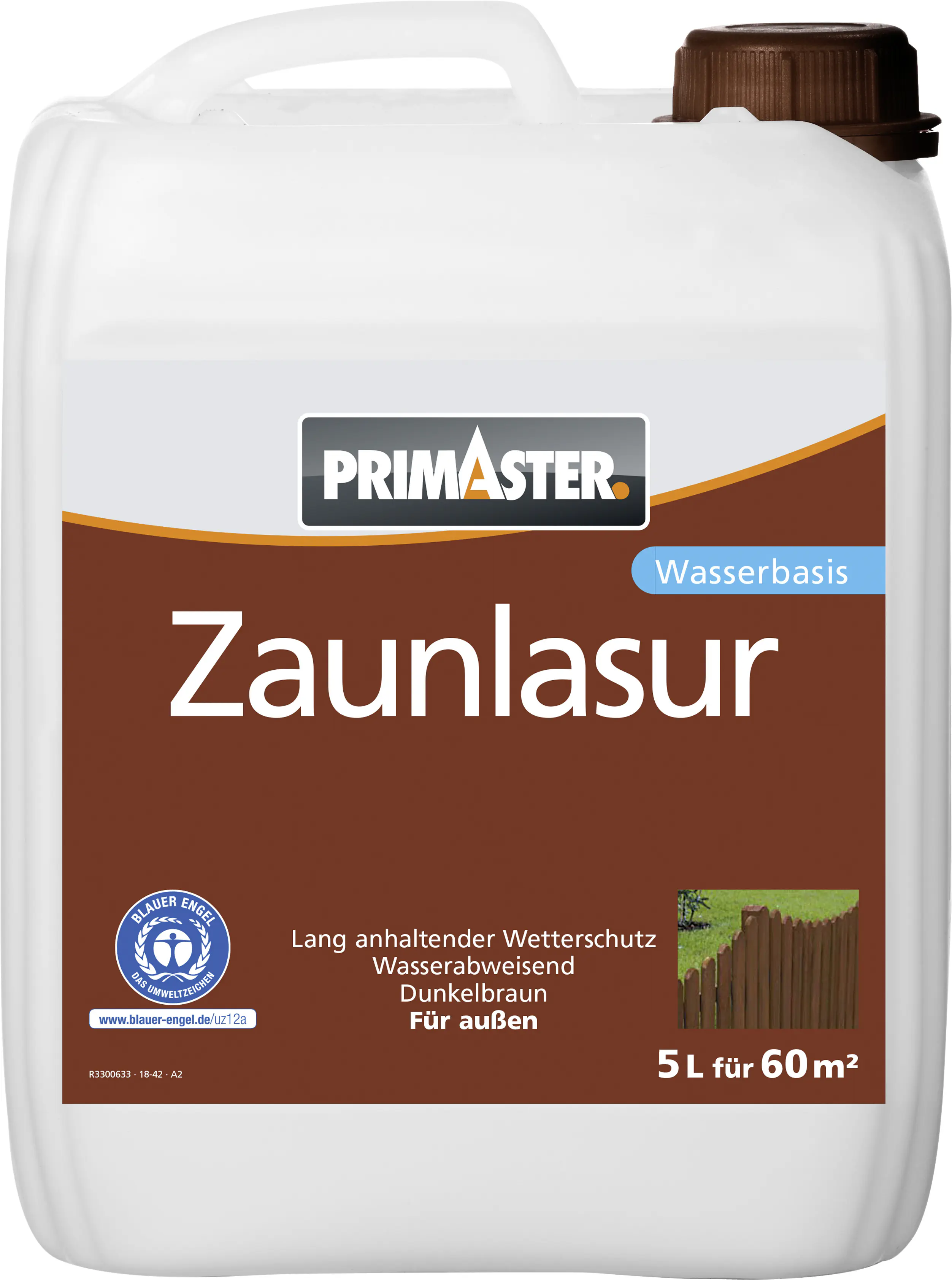 Primaster Zaunlasur 5 L dunkelbraun Primaster Zaunlasur 5 L dunkelbraun