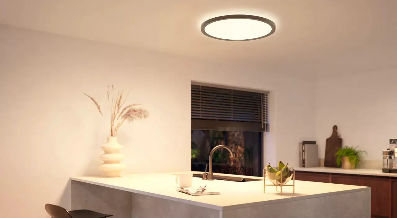 Philips Hue LED Deckenleuchte Tento + Wandschalter rund schwarz 55 x 55 cm RGB  Philips Hue LED Deckenleuchte Tento + Wandschalter rund schwarz 55 x 55 cm RGB