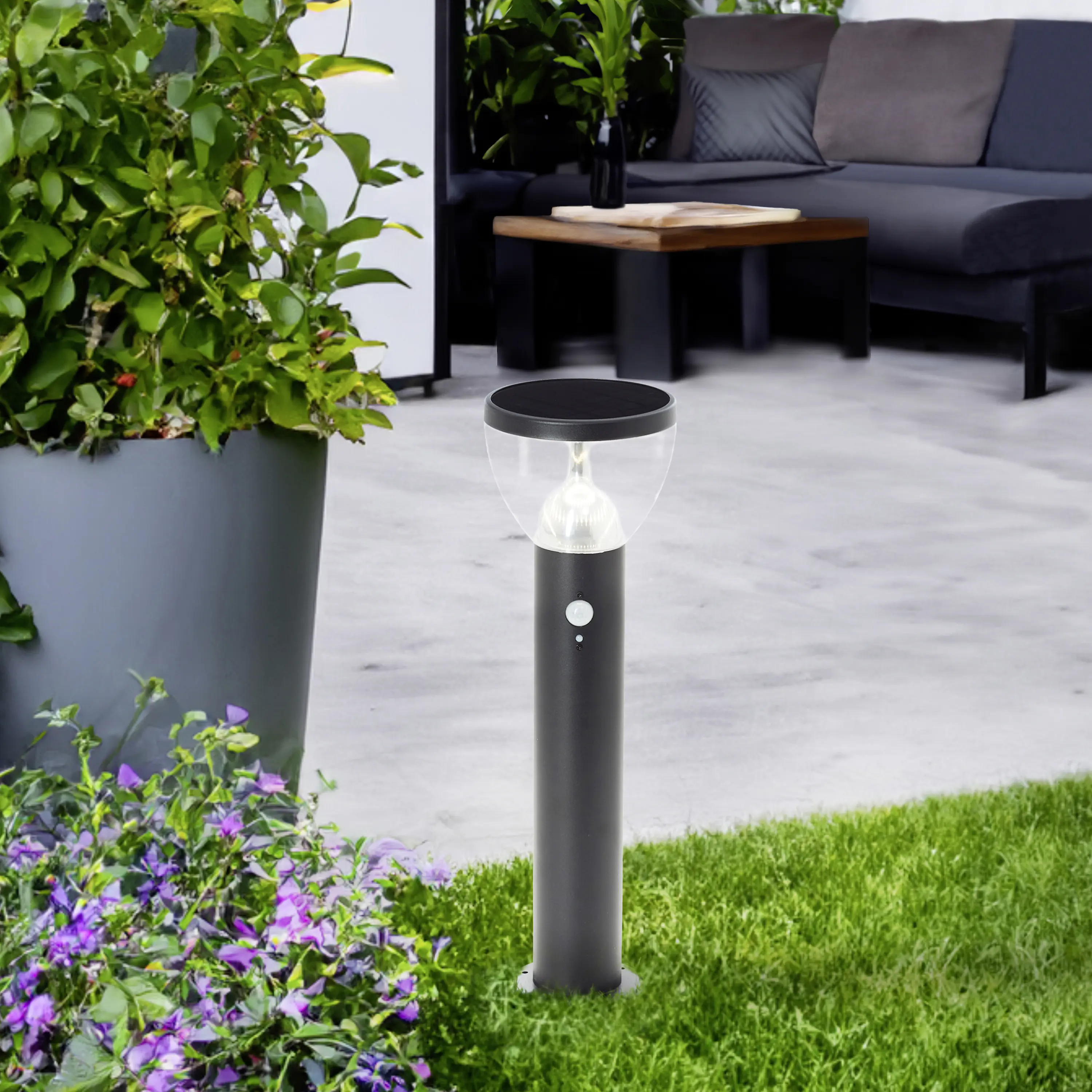 Brilliant Solar-Außenleuchte Tulip 3W warmweiß Bewegungsmelder