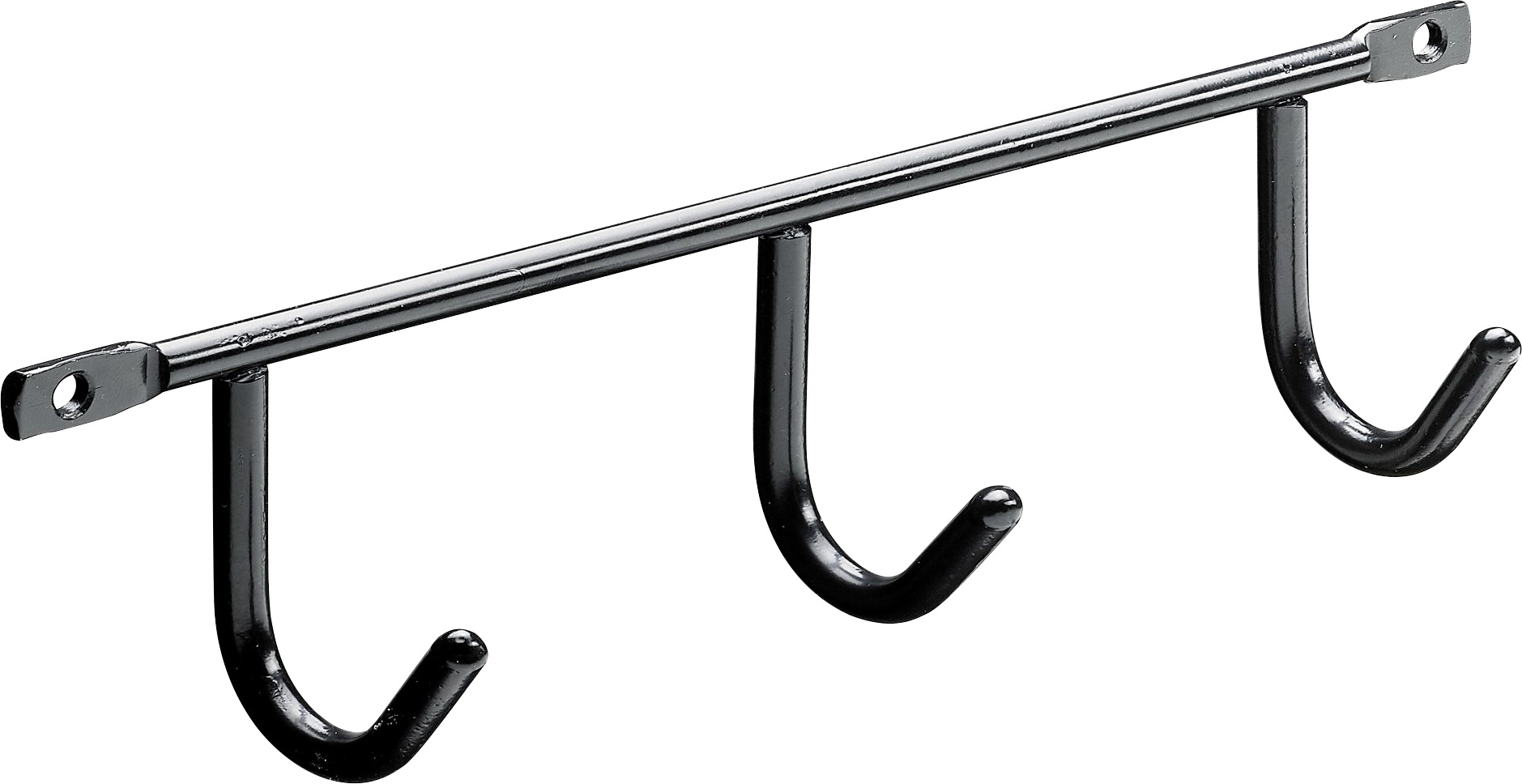 Hettich Garderobenleiste 3 Haken Stahl 20 x 5,2 x 3,5 cm schwarz