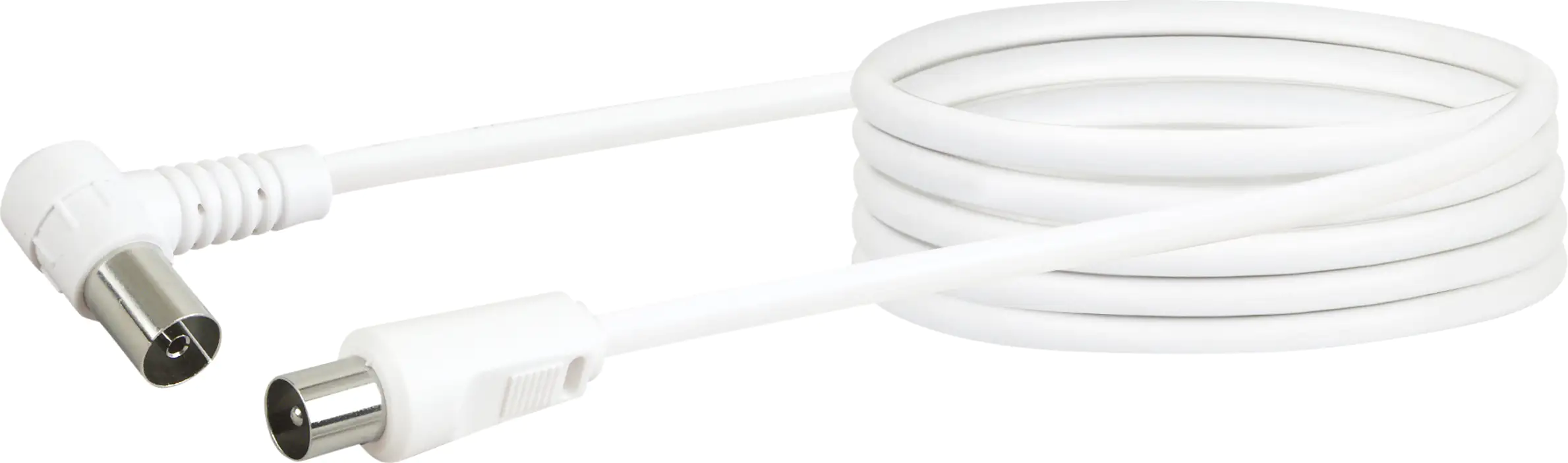Schwaiger Antennen Anschlusskabel KVKW30 532 (75dB) weiß, 3,0m, 90° gewinkelt, 1x IEC Stecker / 1x I Schwaiger Antennen Anschlusskabel KVKW30 532 (75dB) weiß, 3,0m, 90° gewinkelt, 1x IEC Stecker / 1x I