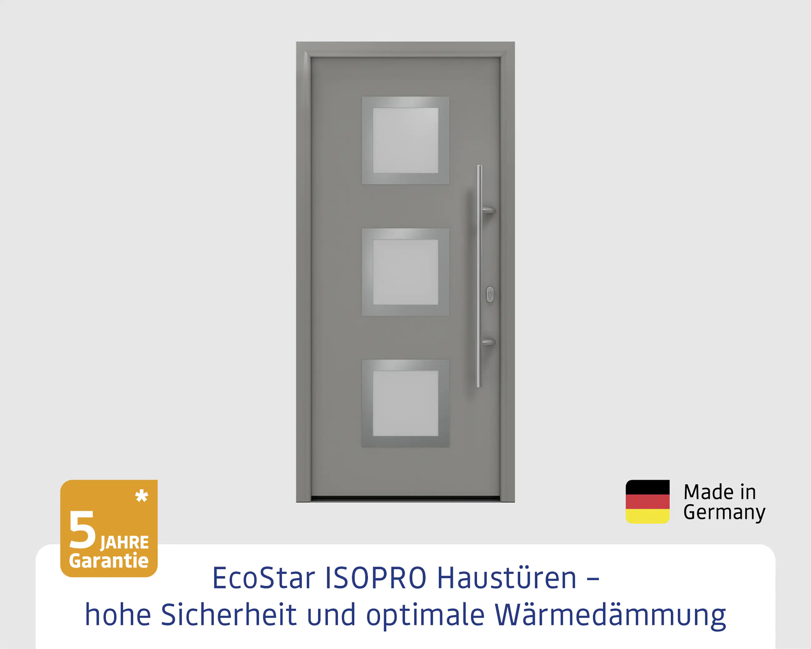 EcoStar Haustür ISOPRO IP 810S graualuminium 110 x 210 cm EcoStar Haustür ISOPRO IP 810S graualuminium 110 x 210 cm