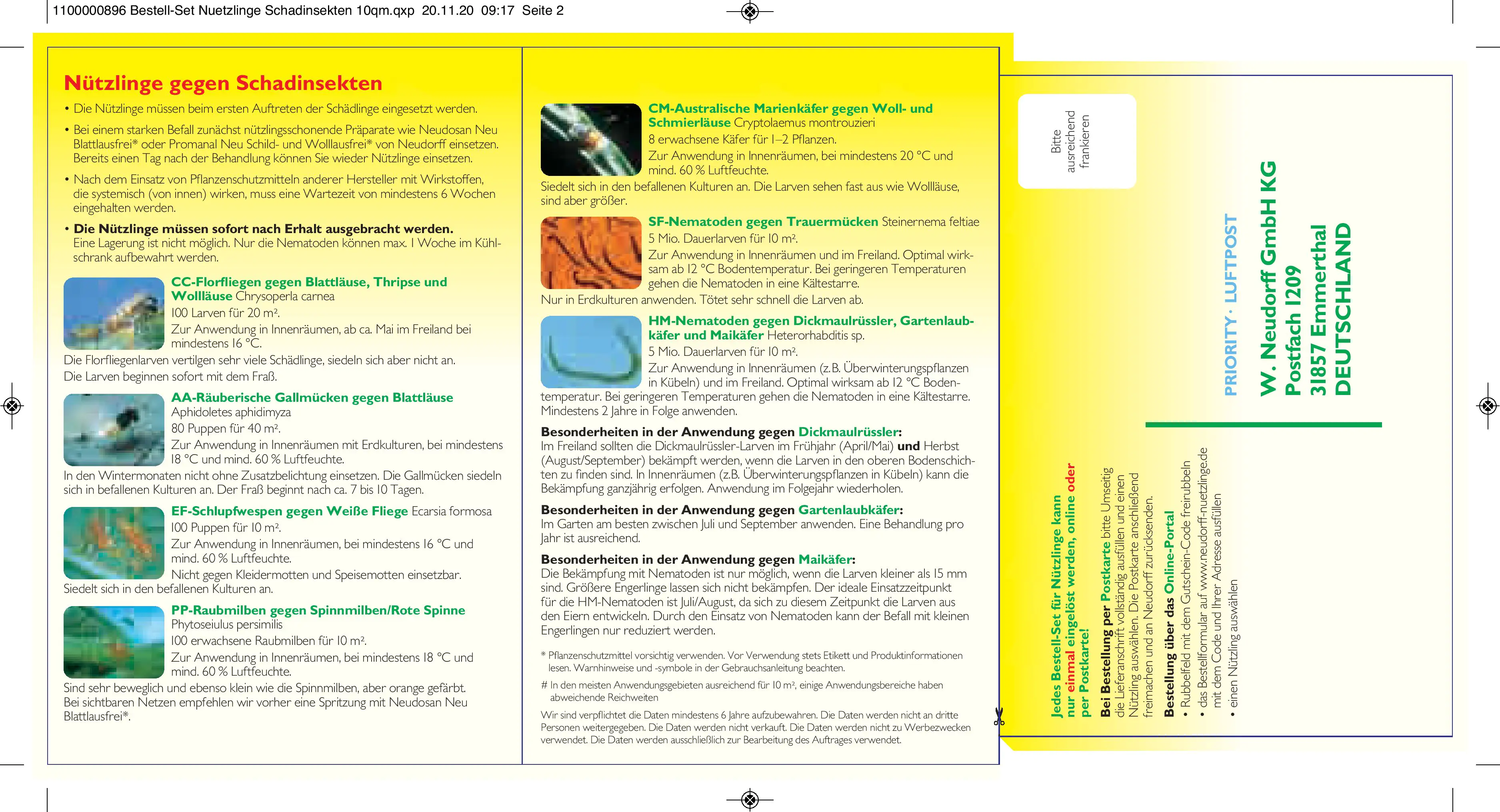 Neudorff Bestell-Set Nützlinge Schadinsekten gegen Schadinsekten 1 Stück Neudorff Bestell-Set Nützlinge Schadinsekten gegen Schadinsekten 1 Stück